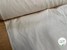 GARBADINE DE COTON ECRU STRETCH LEGREMENT SATINÉ - My Little Coupon