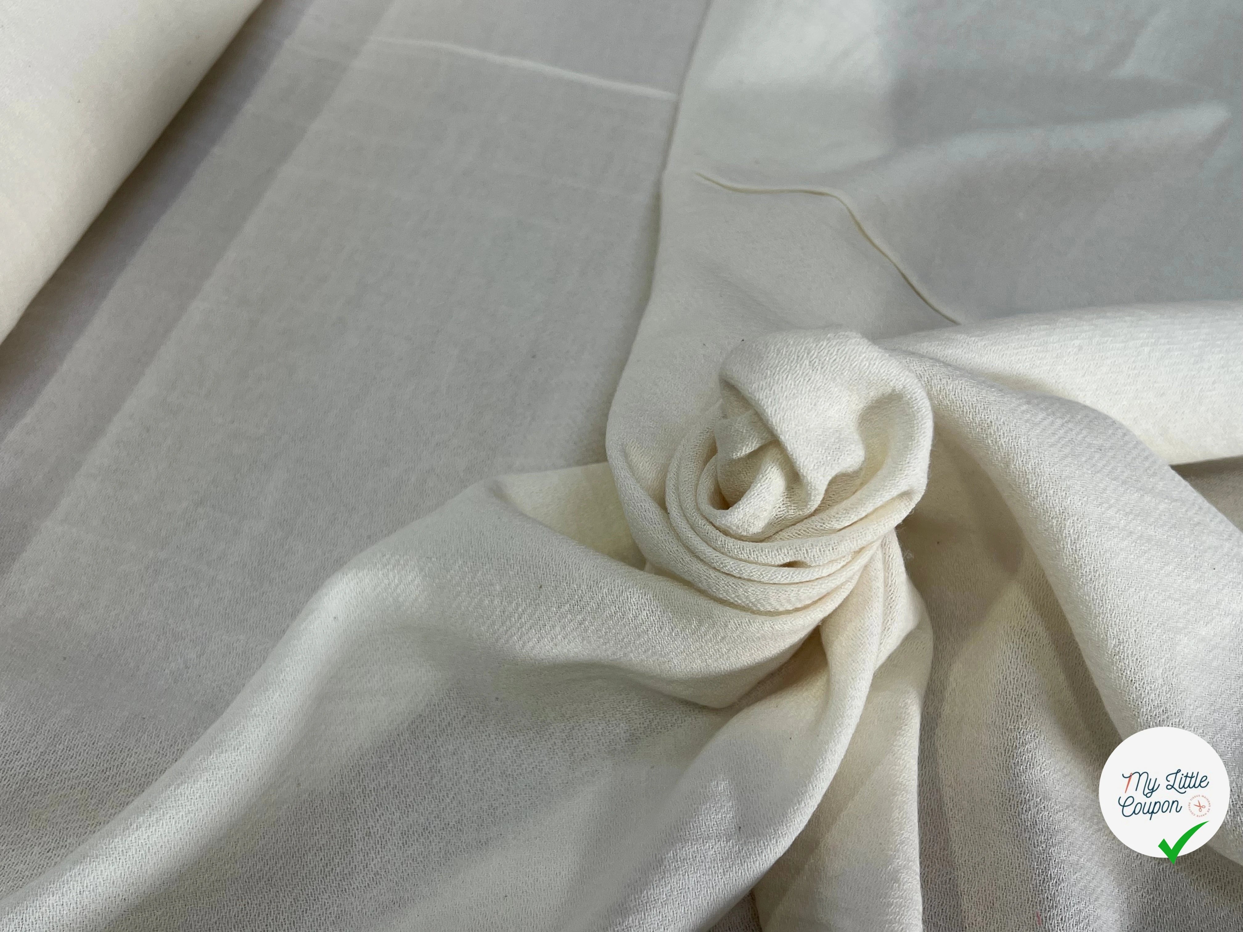 GAZE DE COTON LAINE BLANC CASSÉE 10% LAINE - My Little Coupon