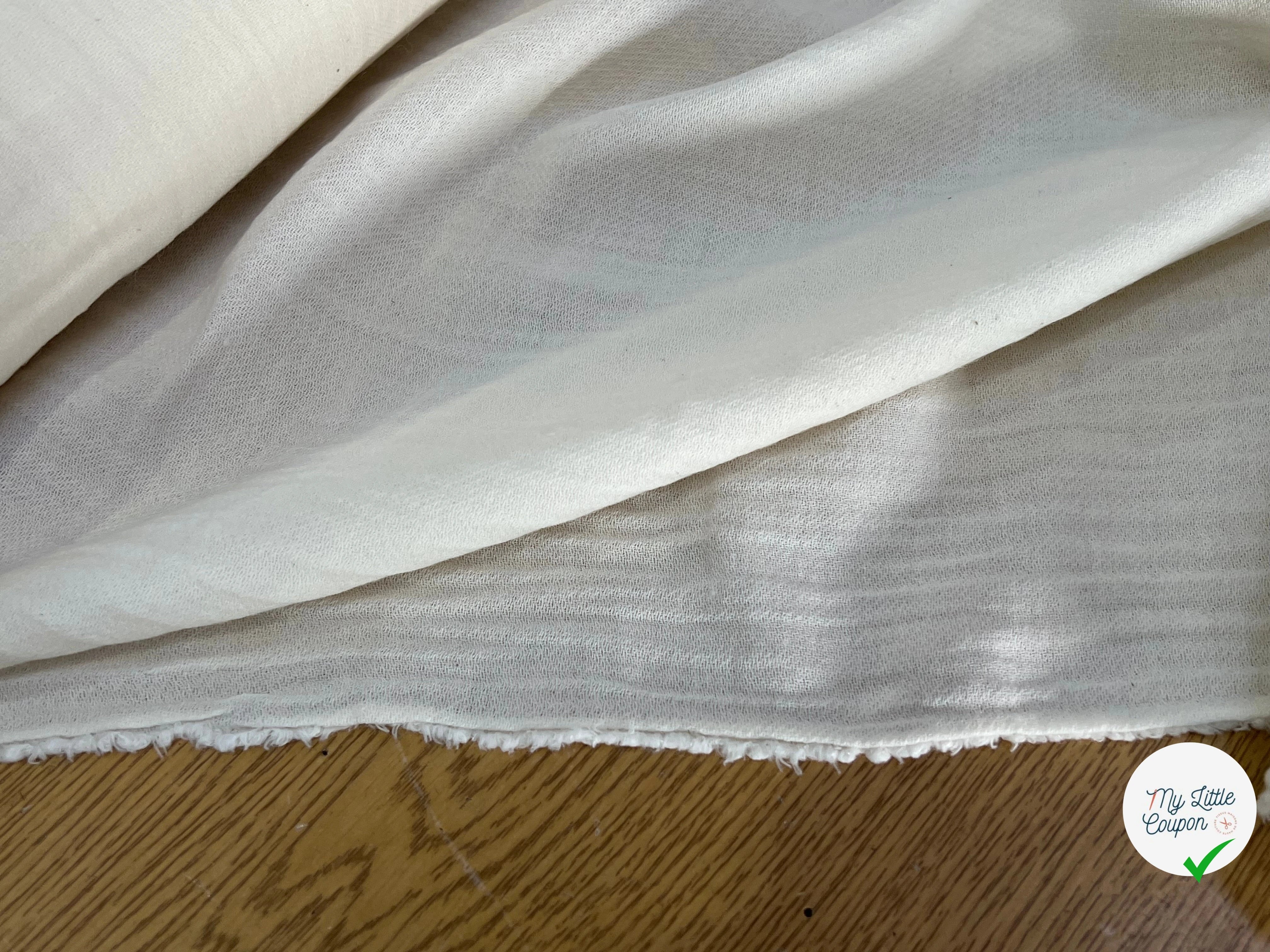 GAZE DE COTON LAINE BLANC CASSÉE 10% LAINE - My Little Coupon