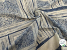 GAZE DE COTON MOTIF GÉOMETRIQUE ÉCRU BLEU CIEL - My Little Coupon