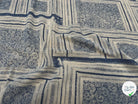 GAZE DE COTON MOTIF GÉOMETRIQUE ÉCRU BLEU CIEL - My Little Coupon