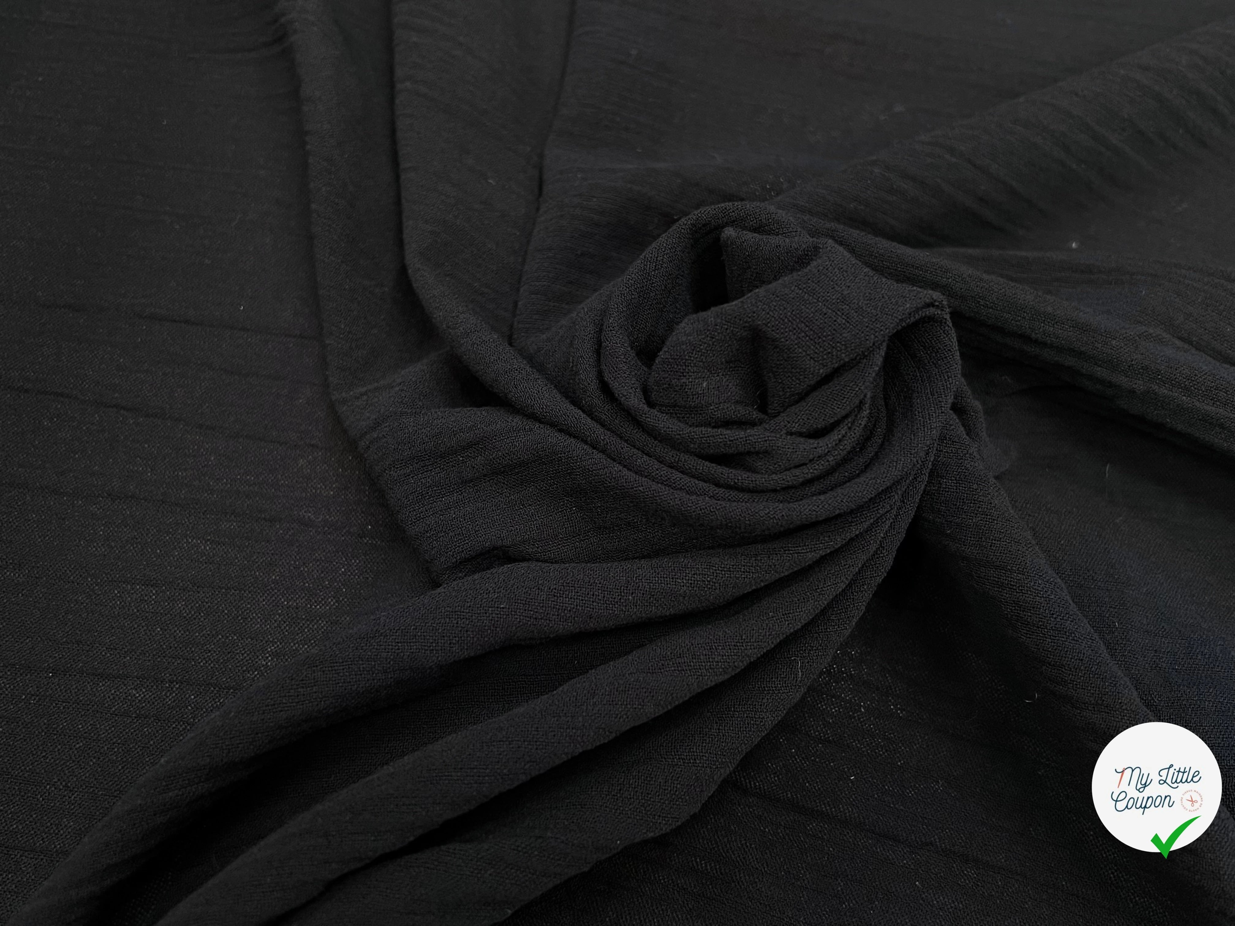 GAZE DE COTON NOIR 110CM - My Little Coupon