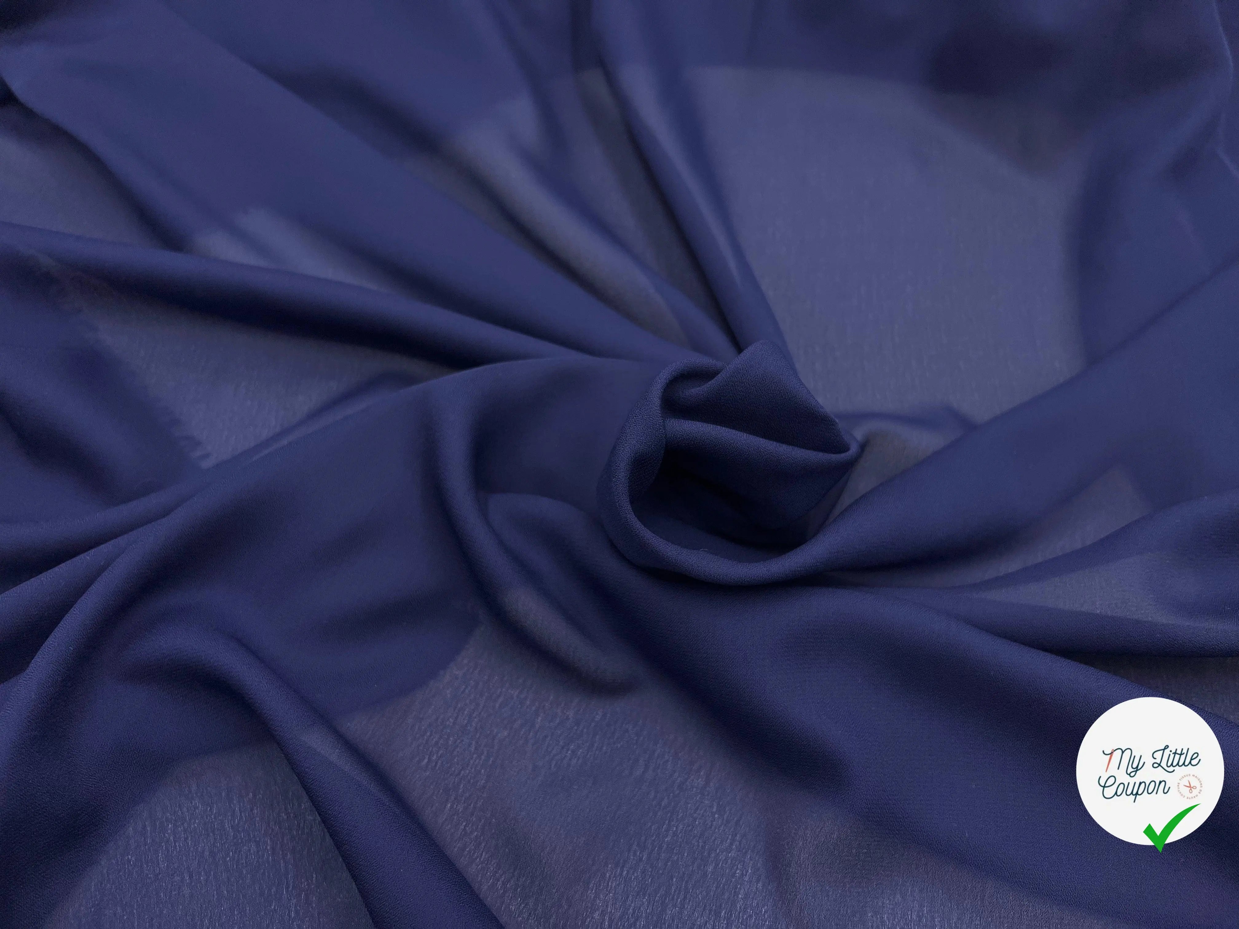 GEORGETTE BLEU MARINE - My Little Coupon - tissu - coudre