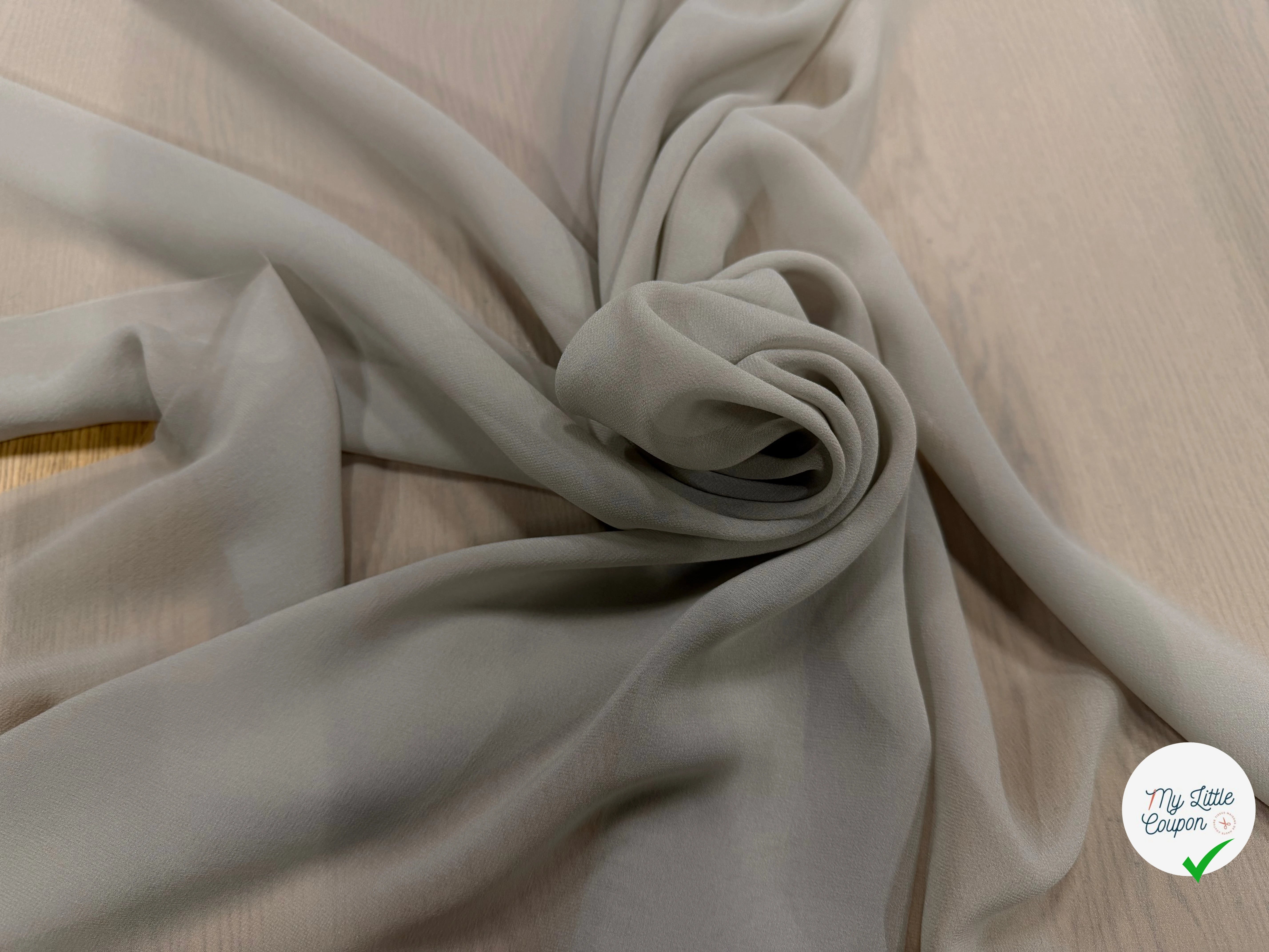 GEORGETTE DE SOIE BEIGE - My Little Coupon