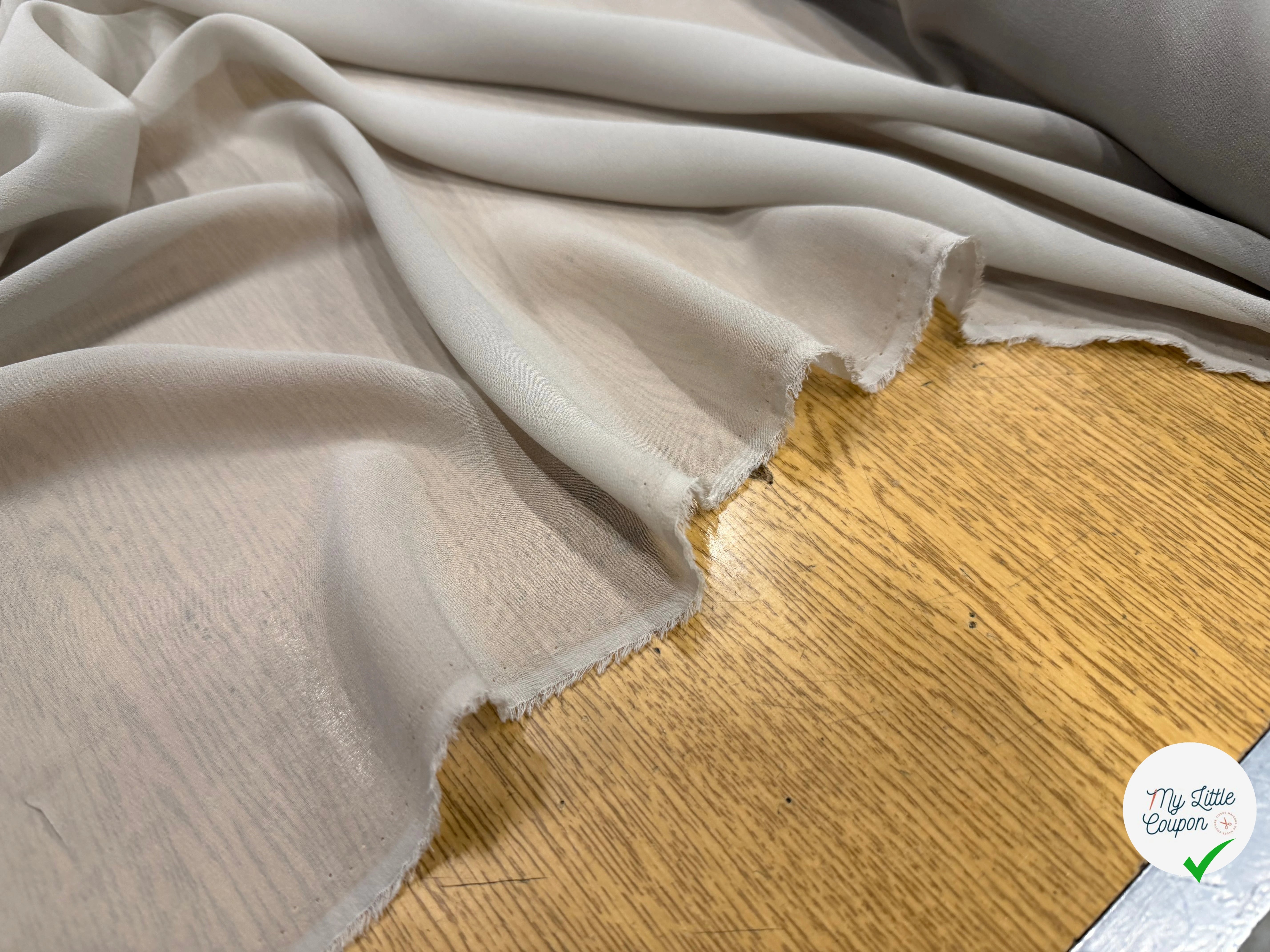 GEORGETTE DE SOIE BEIGE - My Little Coupon