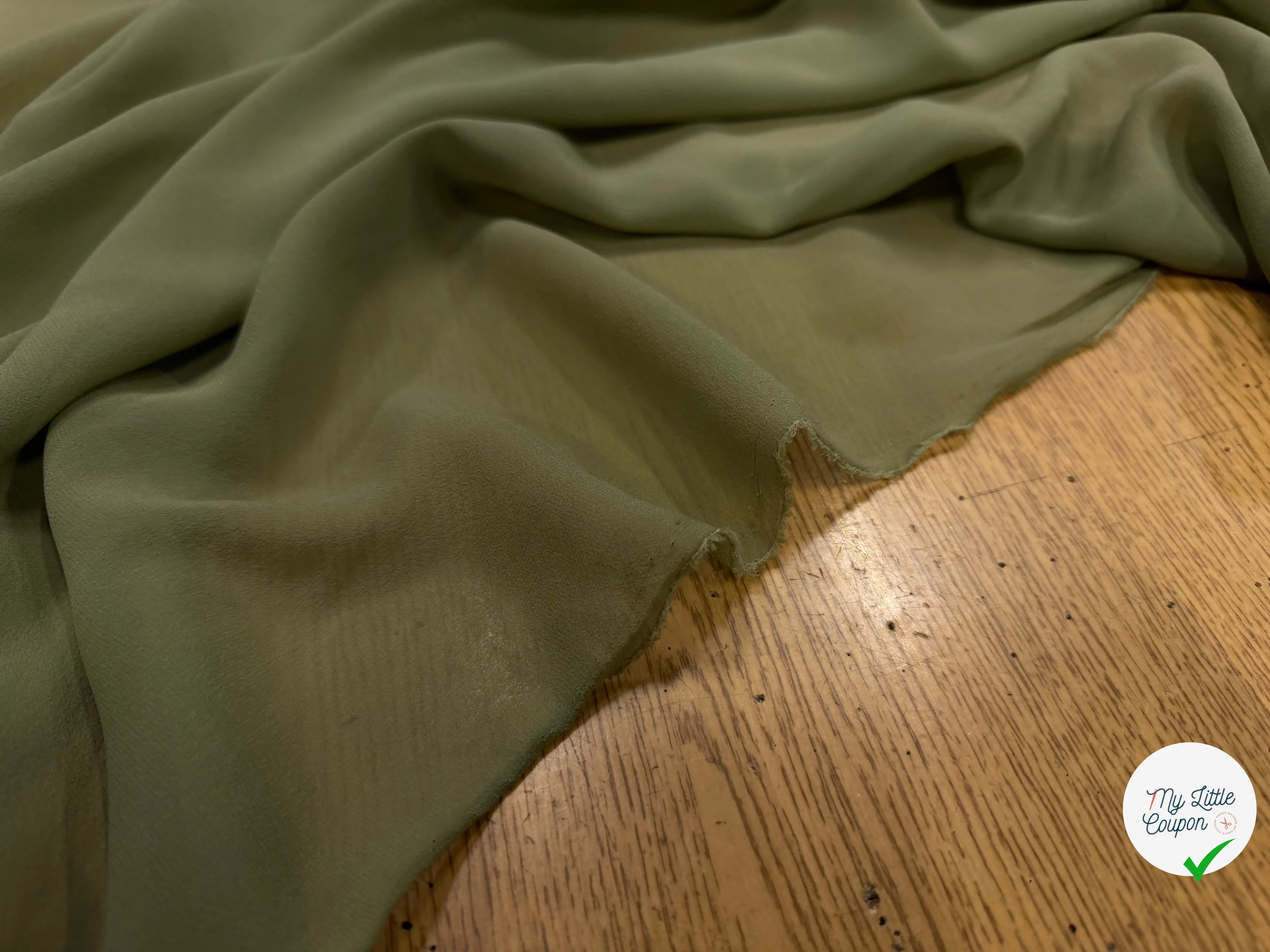 GEORGETTE DE SOIE OLIVE - My Little Coupon