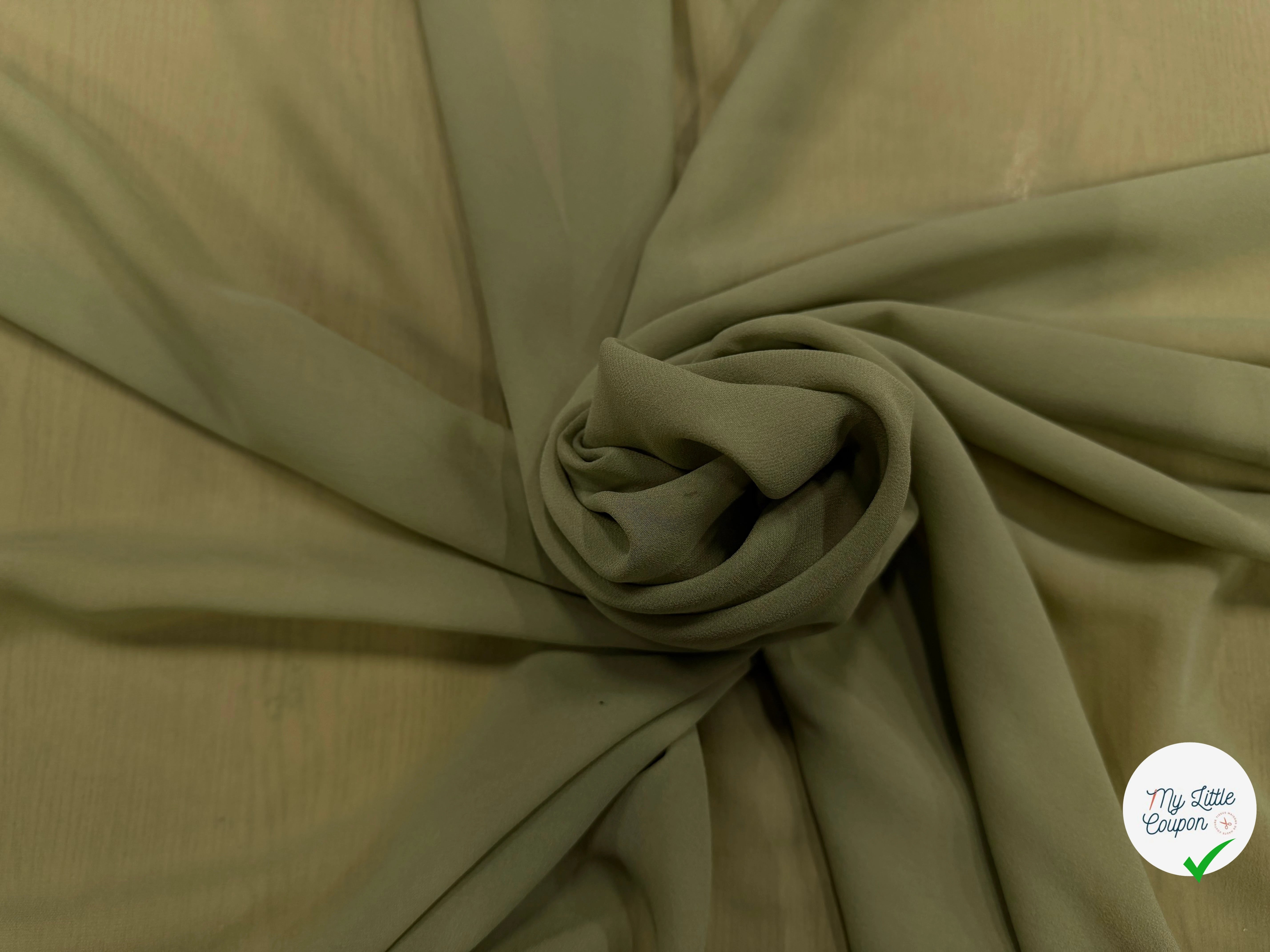 GEORGETTE DE SOIE OLIVE - My Little Coupon