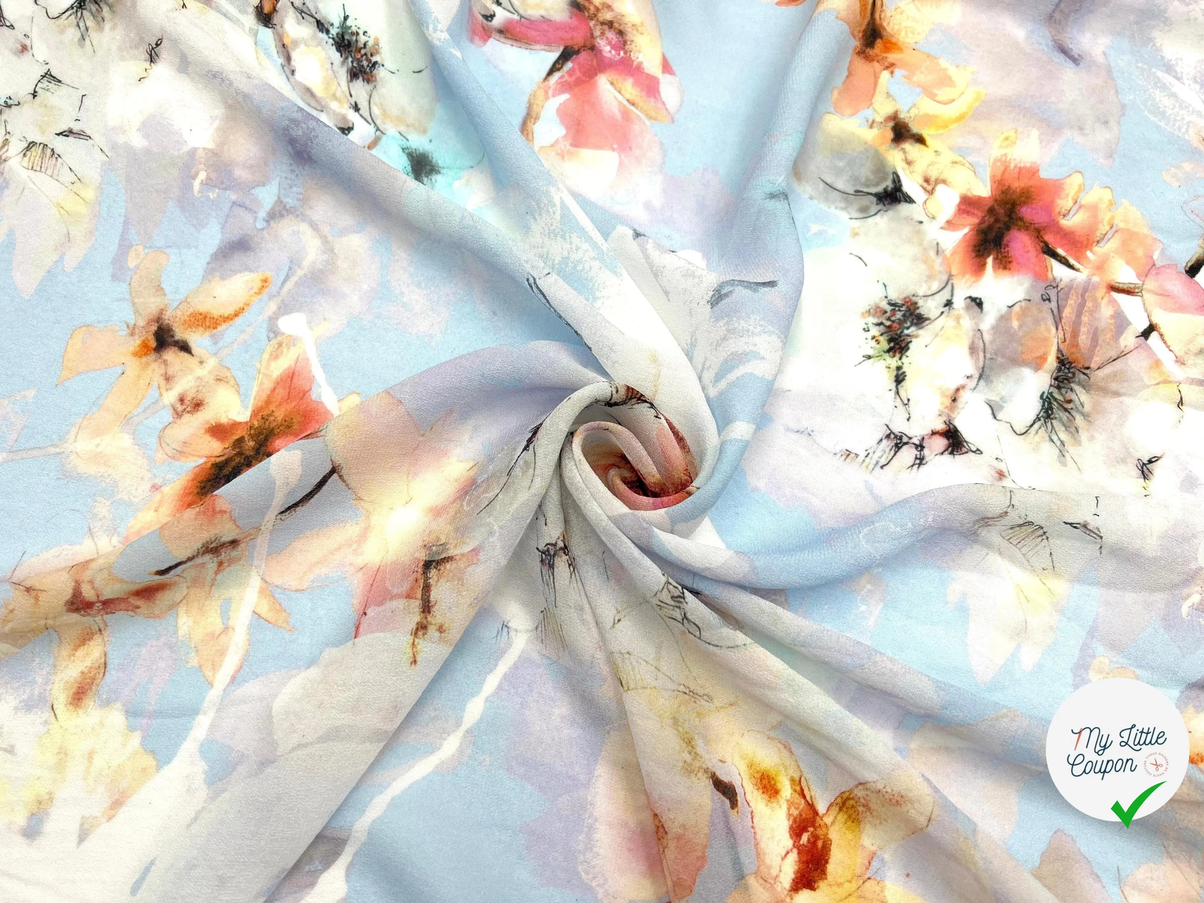 GEORGETTE VISCOSE IMPRIMÉ V'LA LE PRINTEMPS - My Little Coupon - tissu - coudre