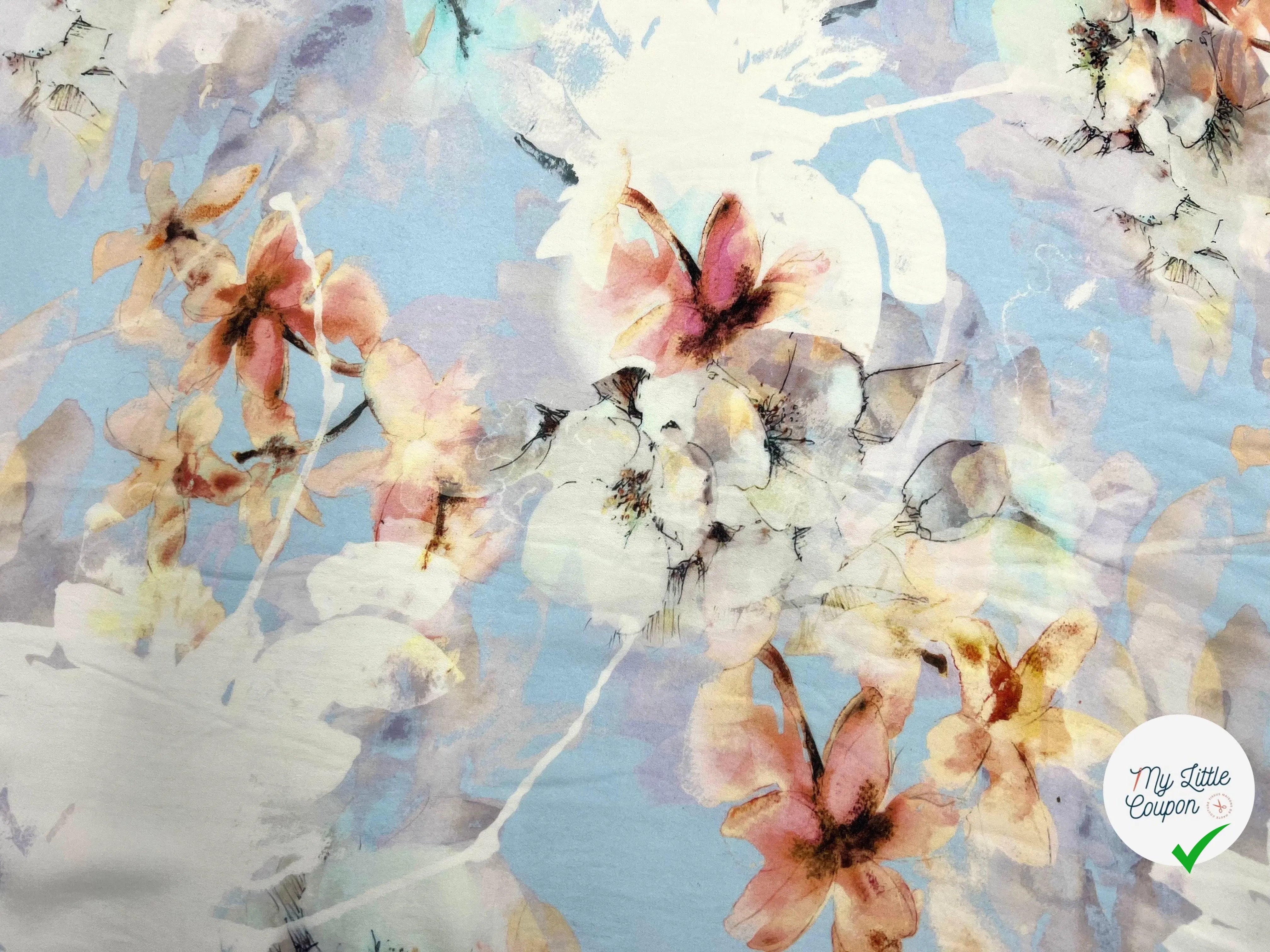 GEORGETTE VISCOSE IMPRIMÉ V'LA LE PRINTEMPS - My Little Coupon - tissu - coudre