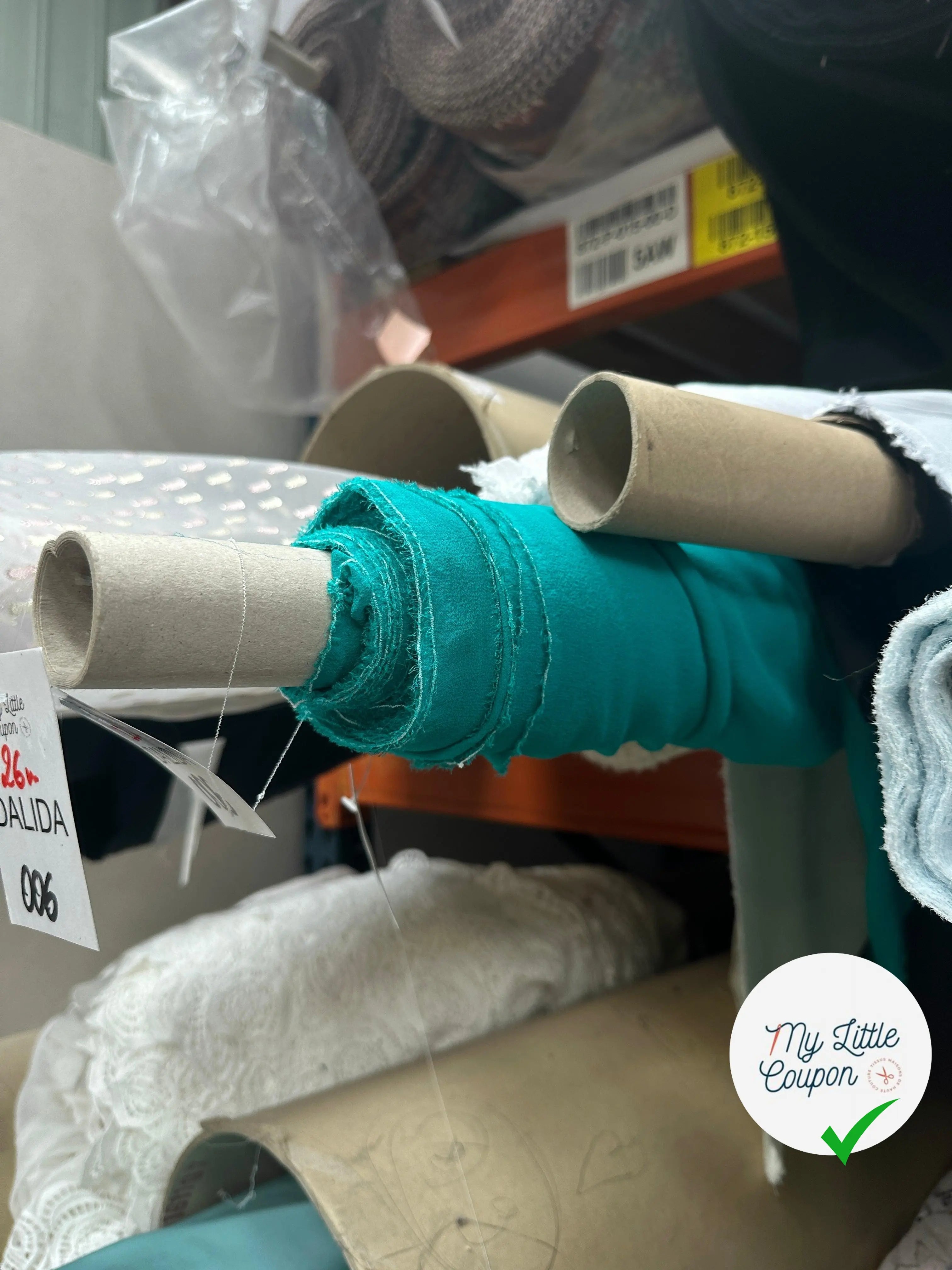 GEORGETTE VISCOSE VERT EMERAUDE - My Little Coupon - tissu - coudre