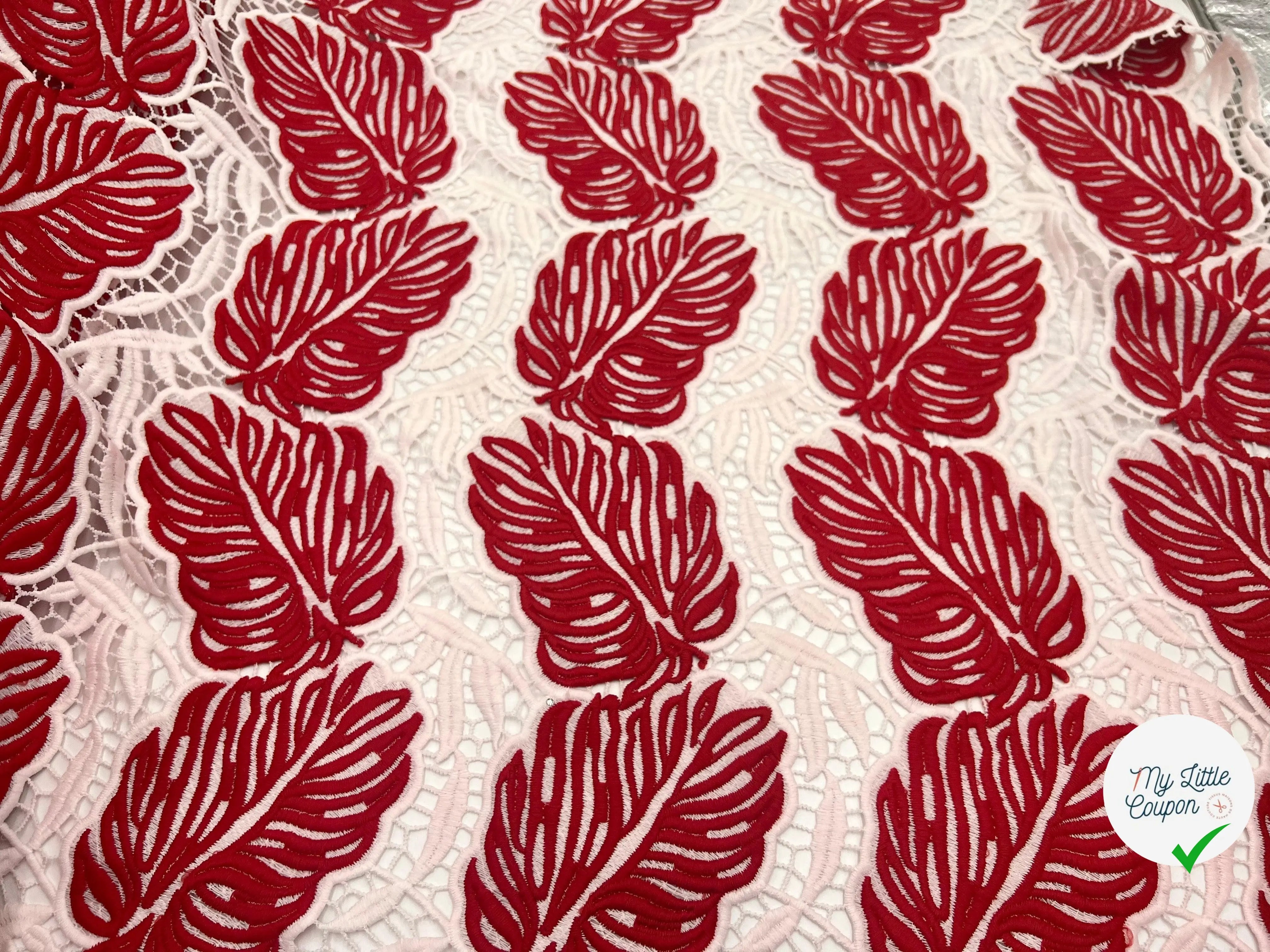 GUIPURE LOVE LEAVES PRESTIGE - My Little Coupon - tissu - coudre