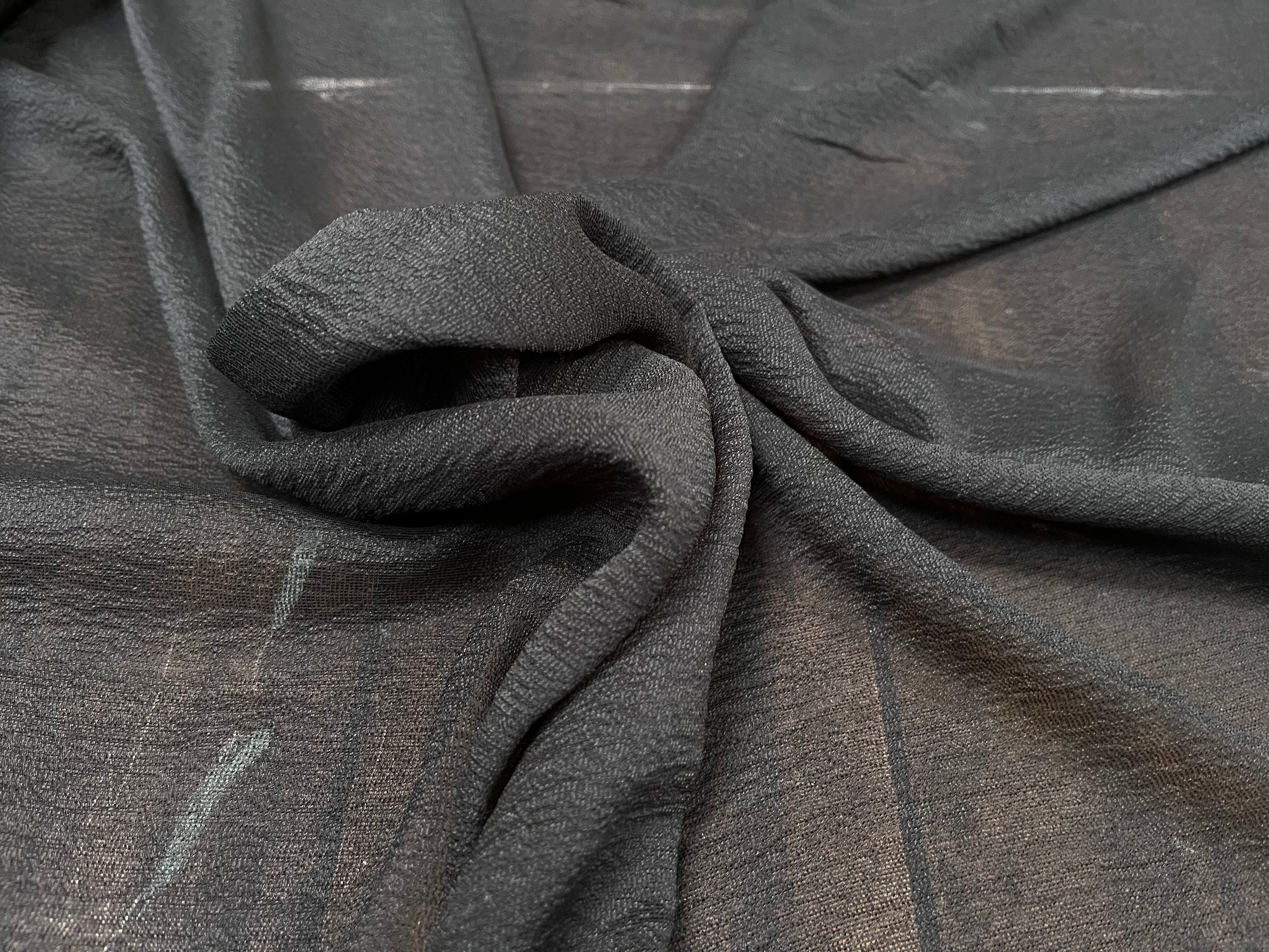 HAMMERED SILK GAUZE, Black - My Little Coupon