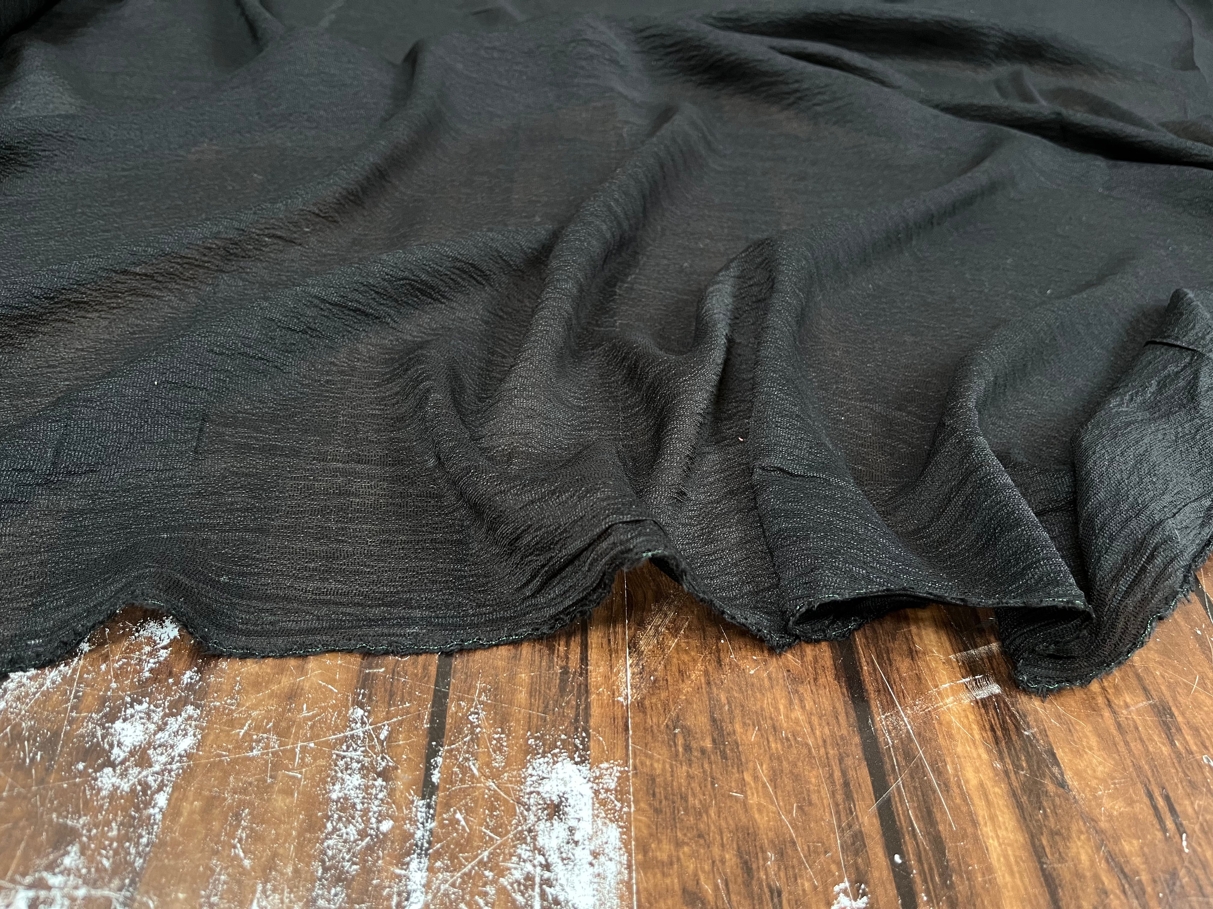 HAMMERED SILK GAUZE, Black - My Little Coupon