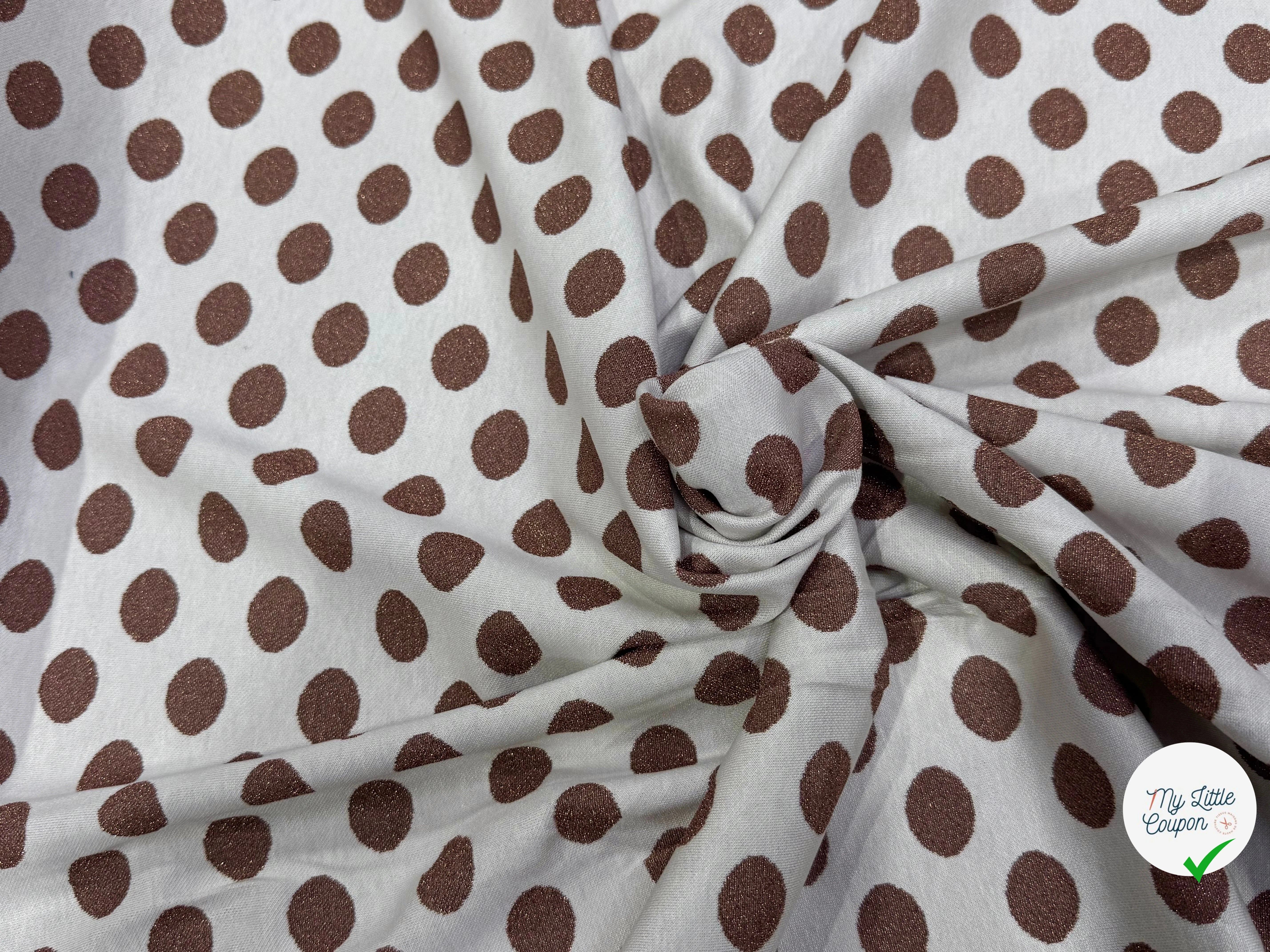 JACQUARD À GROS POIS ET FIL LUREX VIEUX ROSE - My Little Coupon