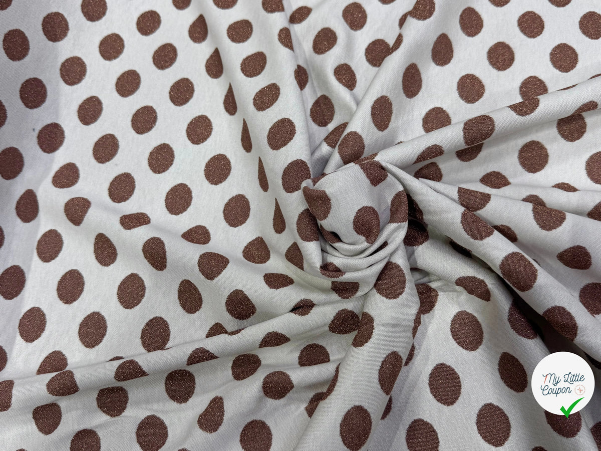 JACQUARD À GROS POIS ET FIL LUREX VIEUX ROSE - My Little Coupon