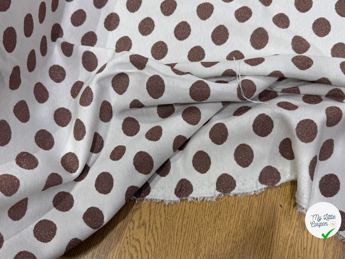 JACQUARD À GROS POIS ET FIL LUREX VIEUX ROSE - My Little Coupon