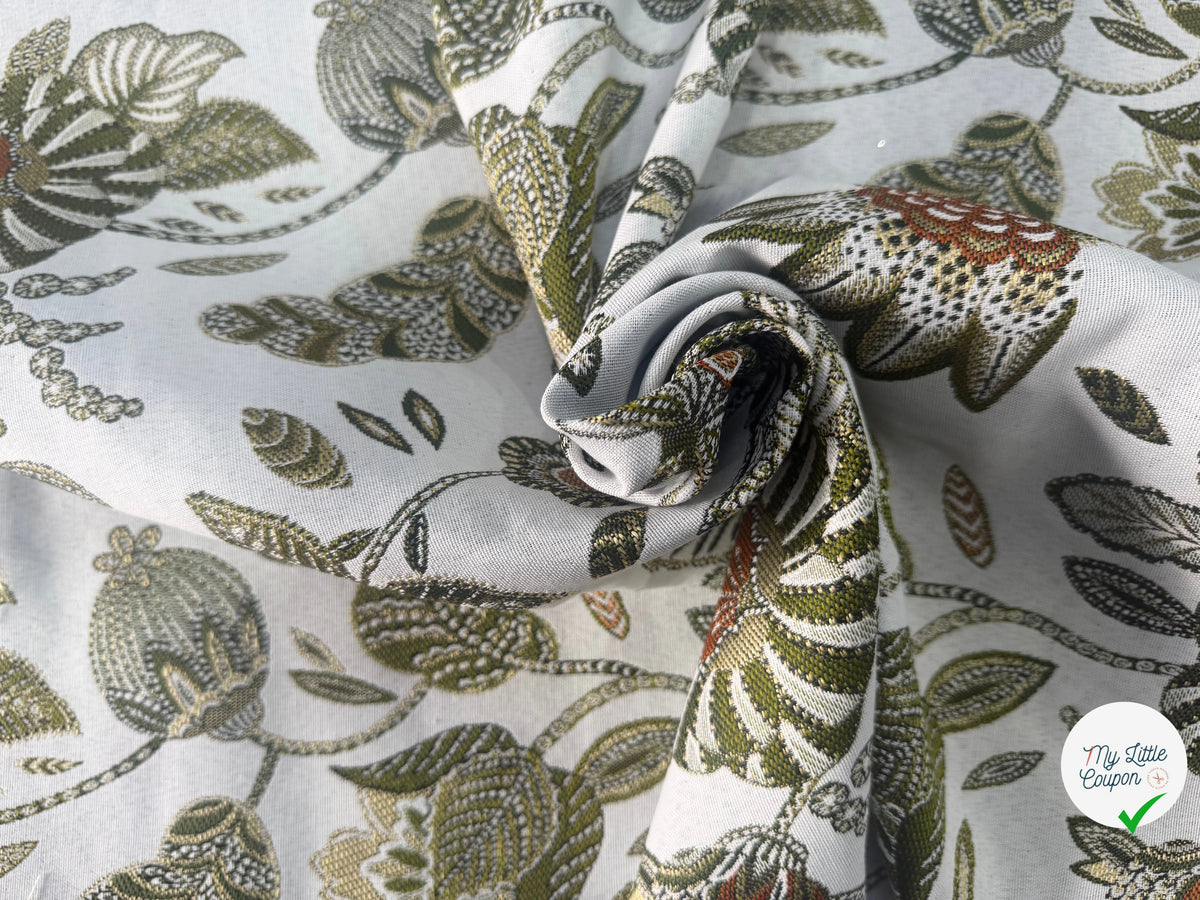 JACQUARD BOSPHORE ALLOVER BLANC KAKI 140 CM - My Little Coupon