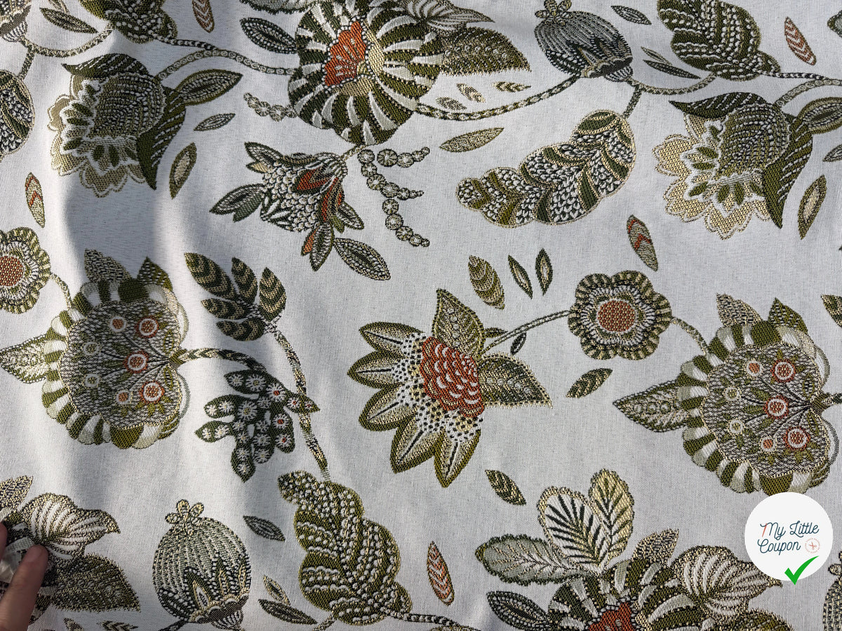 JACQUARD BOSPHORE ALLOVER BLANC KAKI 140 CM - My Little Coupon