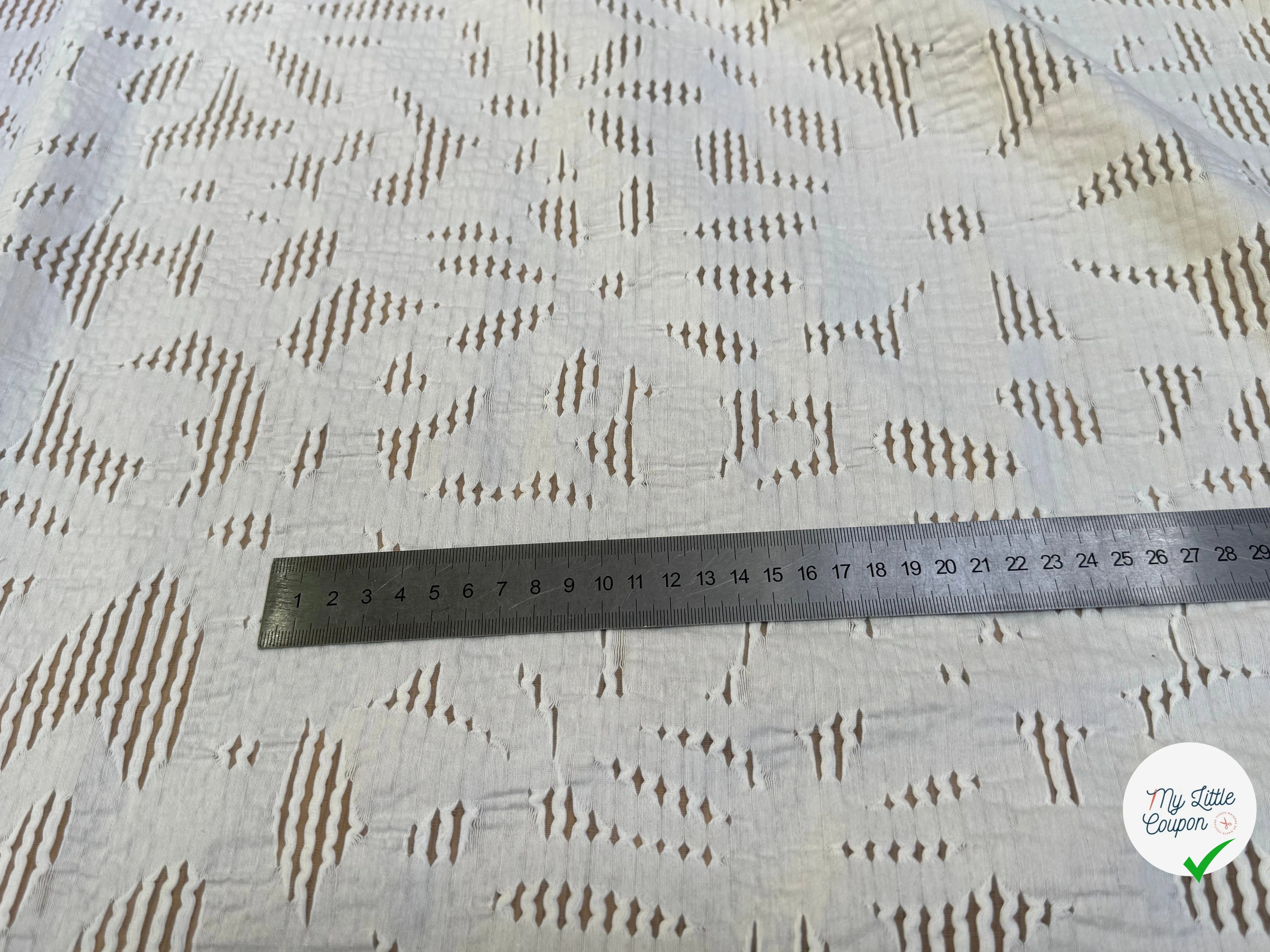 JACQUARD BRODÉ POLYCOTON BLANC - My Little Coupon