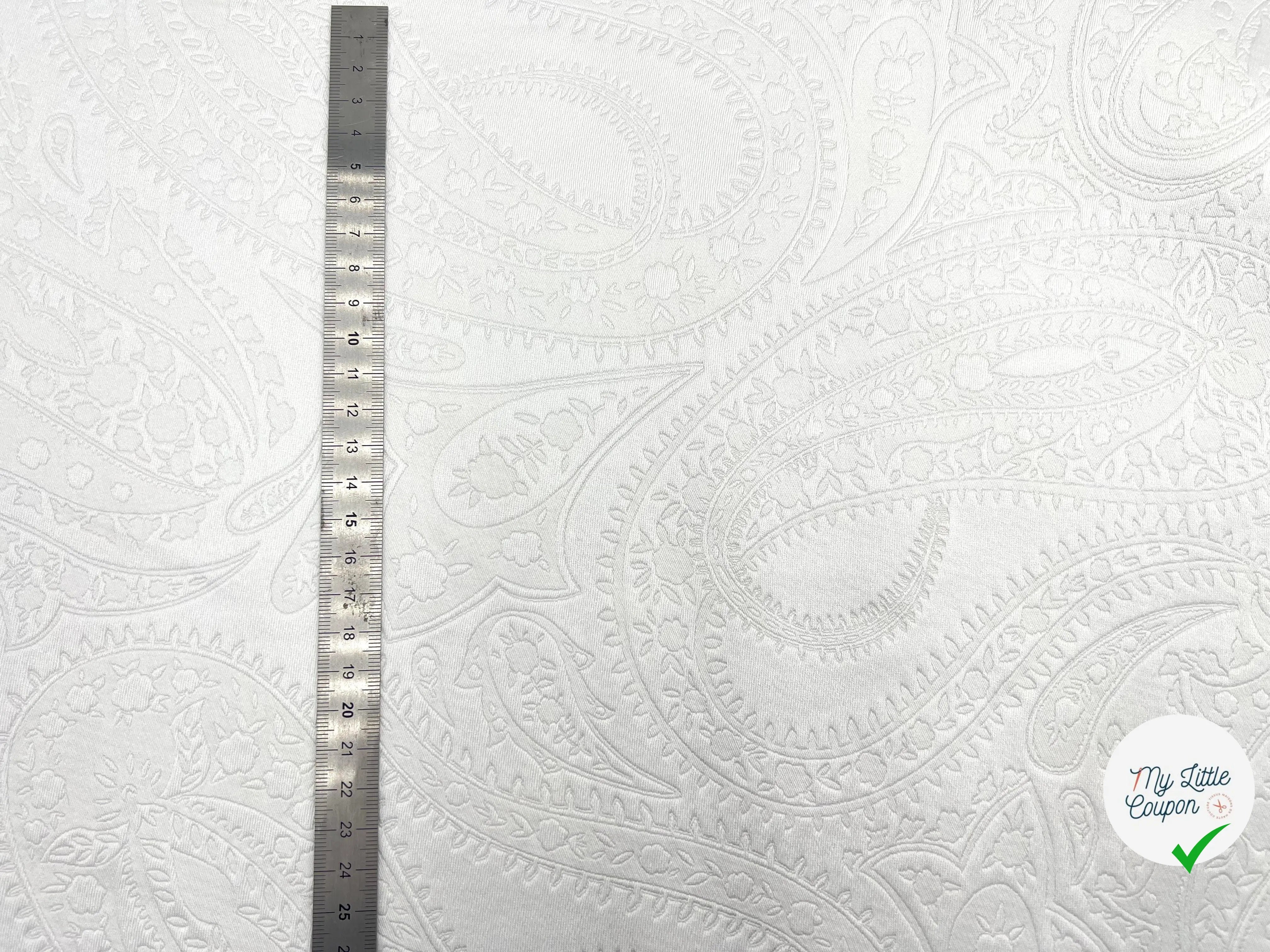 JACQUARD CACHEMIRE BLANC NEIGE - My Little Coupon - tissu - coudre