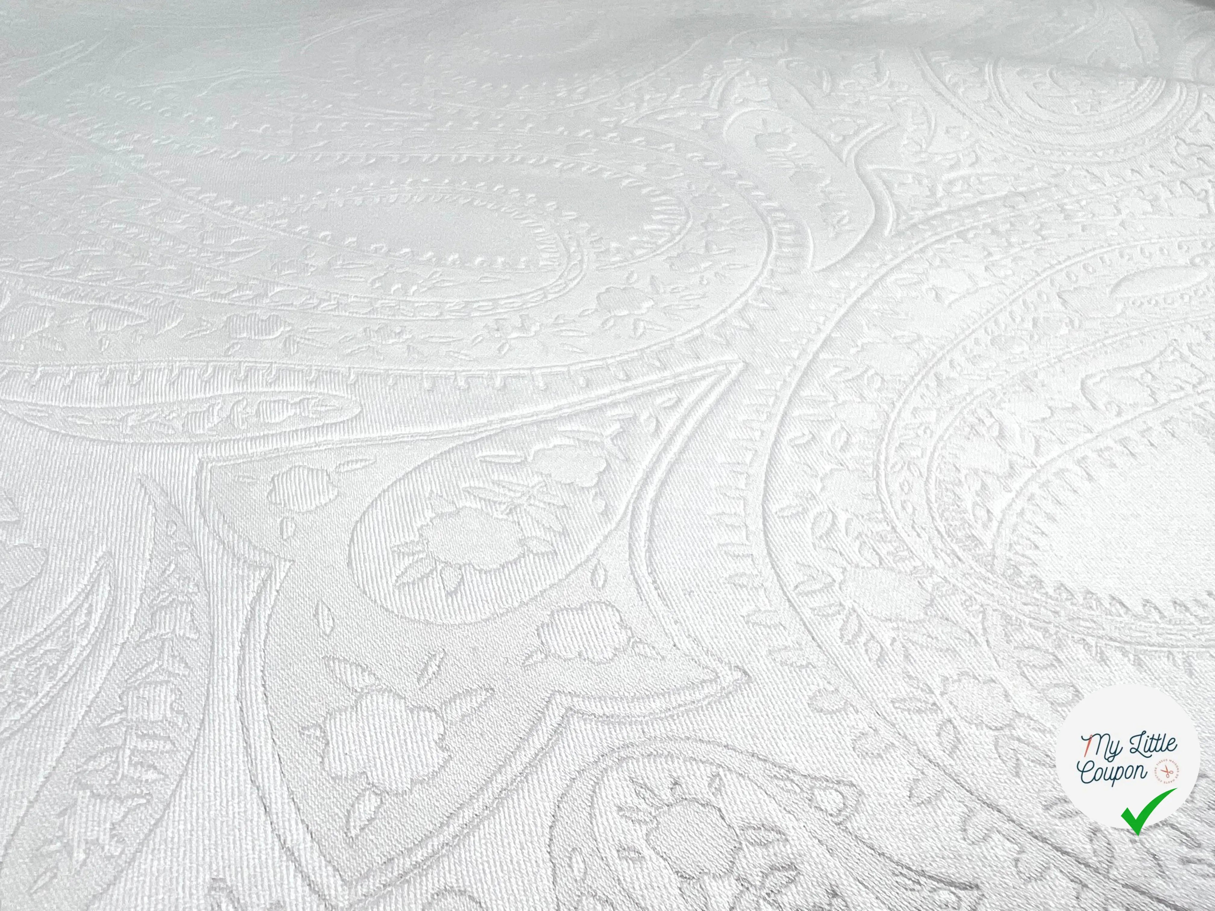 JACQUARD CACHEMIRE BLANC NEIGE - My Little Coupon - tissu - coudre