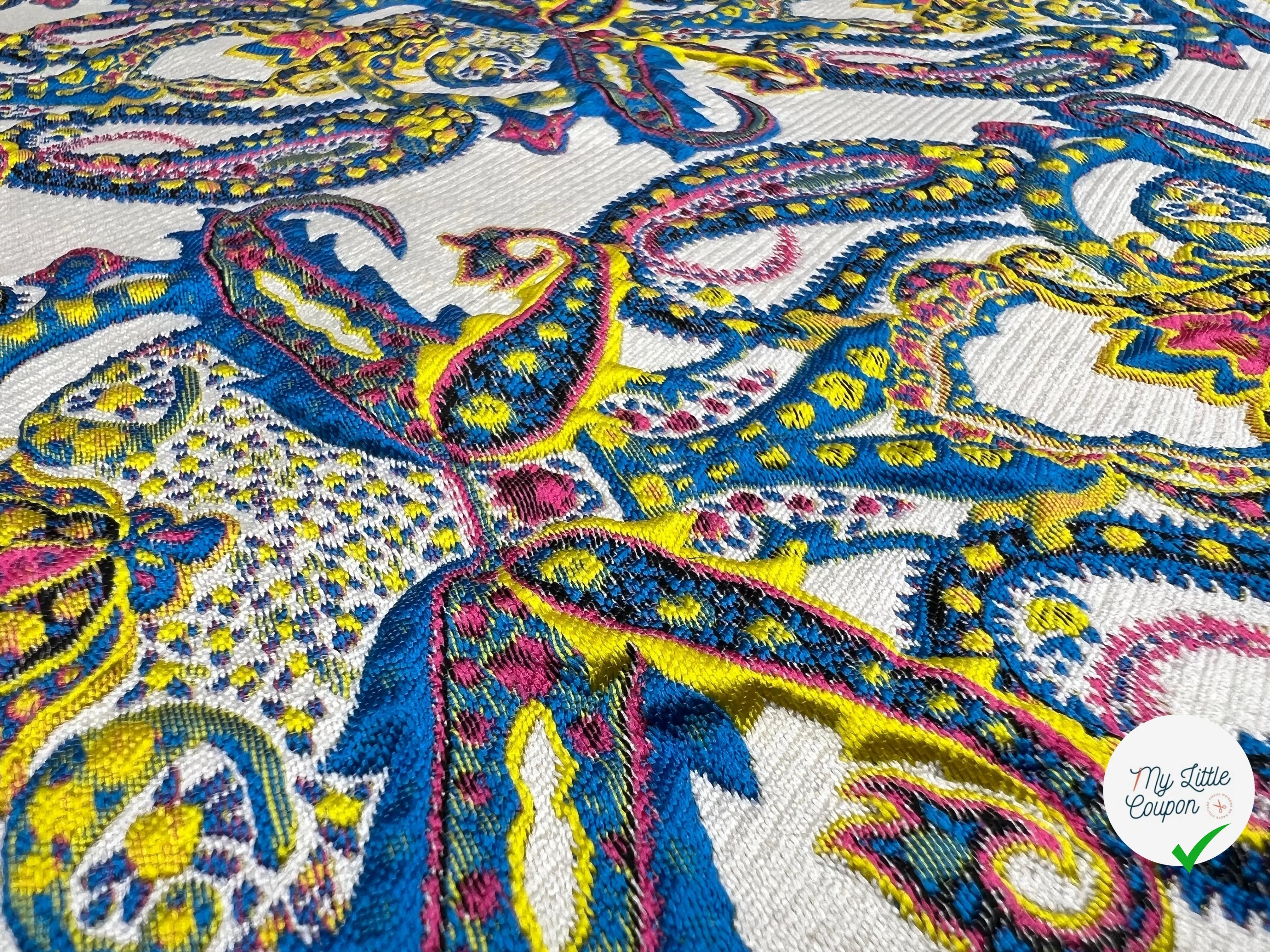 JACQUARD CACHEMIRE CONTRECOLLE JERSEY NOIR - My Little Coupon - tissu - coudre