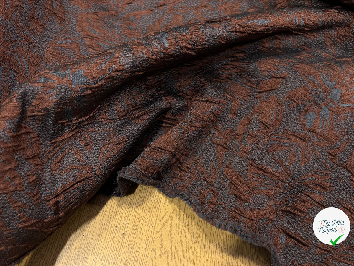 JACQUARD CLOQUÉ MARRON ET GRIS - My Little Coupon