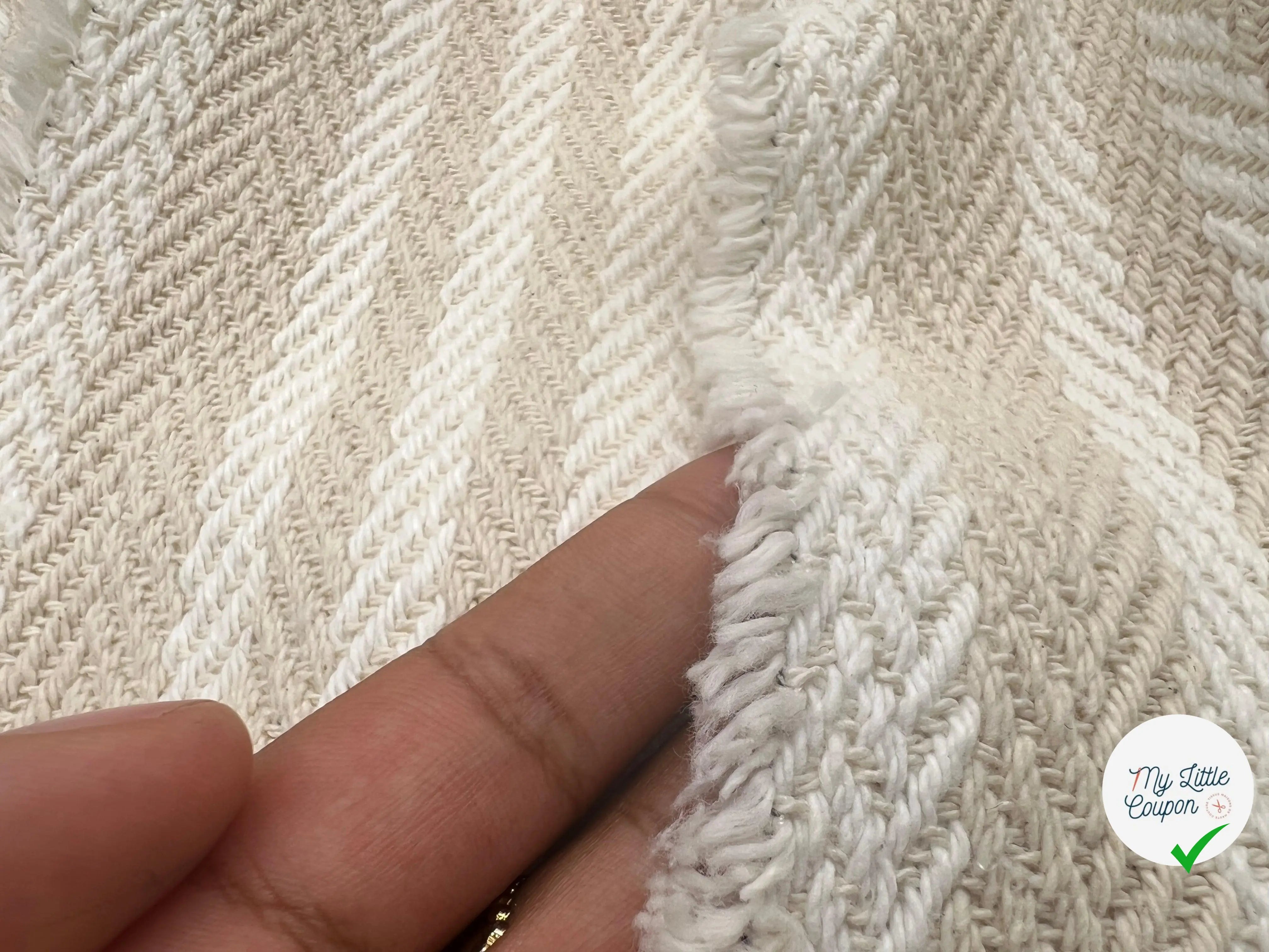 JACQUARD COTON CHEVRON CAPPUCCINO - coupon de tissu de 3 mètres - My Little Coupon - tissu - coudre