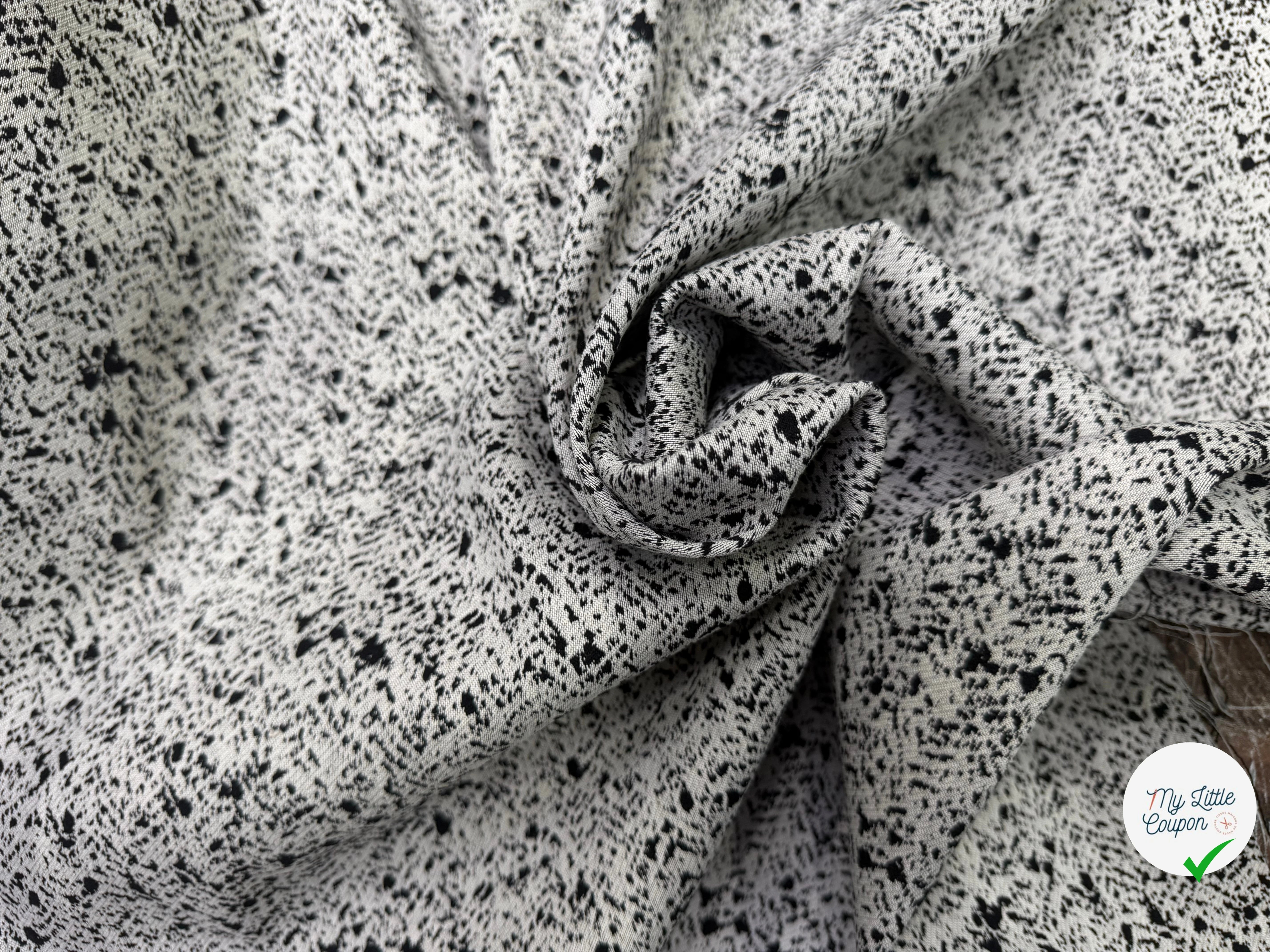 JACQUARD DE LAINE DOUBLE FACE MOUCHETÉ NOIR ET ÉCRU - My Little Coupon