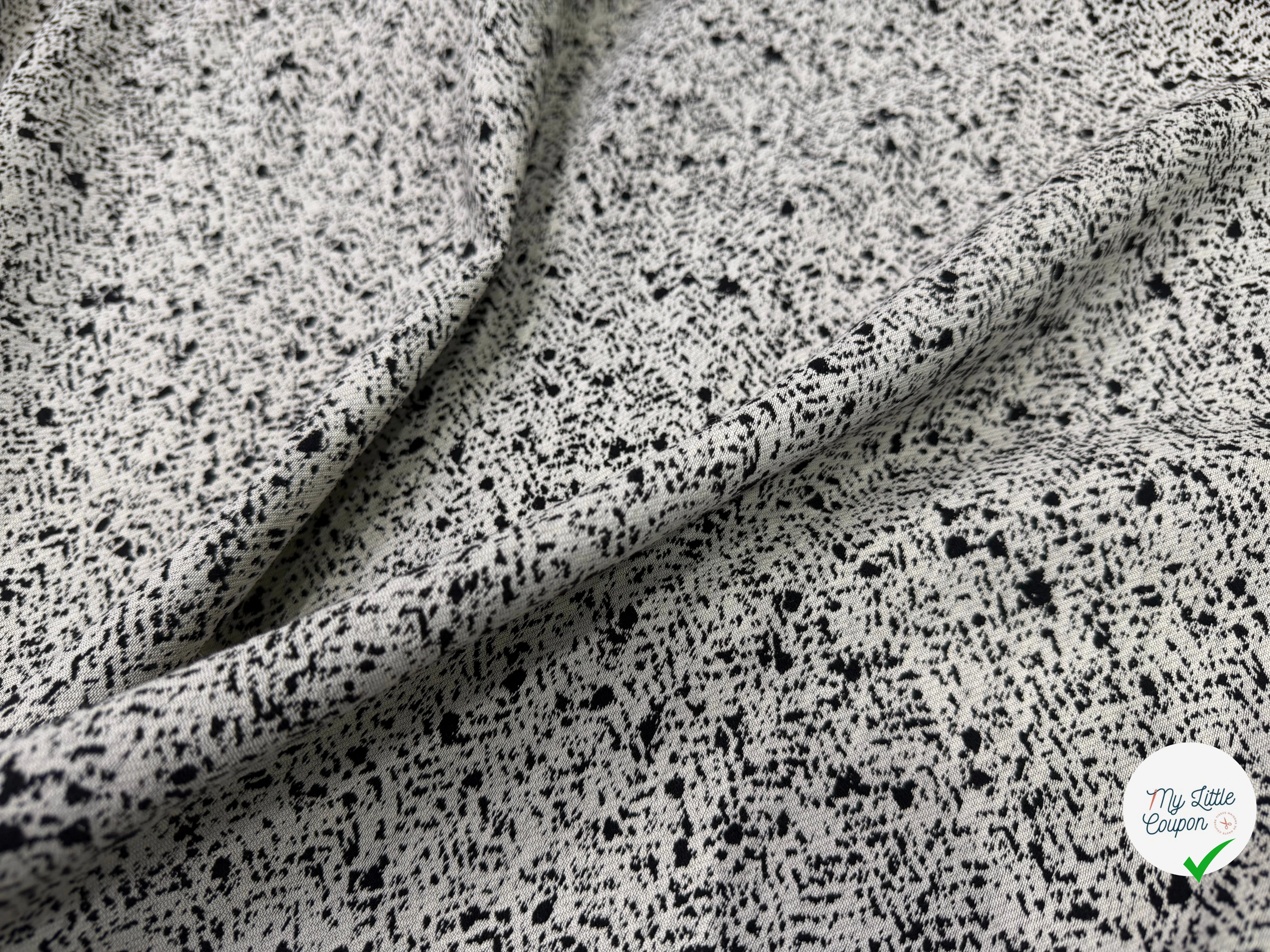 JACQUARD DE LAINE DOUBLE FACE MOUCHETÉ NOIR ET ÉCRU - My Little Coupon