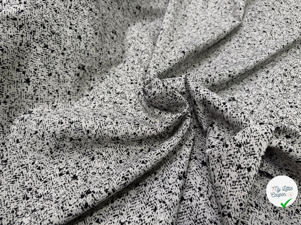 JACQUARD DE LAINE DOUBLE FACE MOUCHETÉ NOIR ET ÉCRU - My Little Coupon