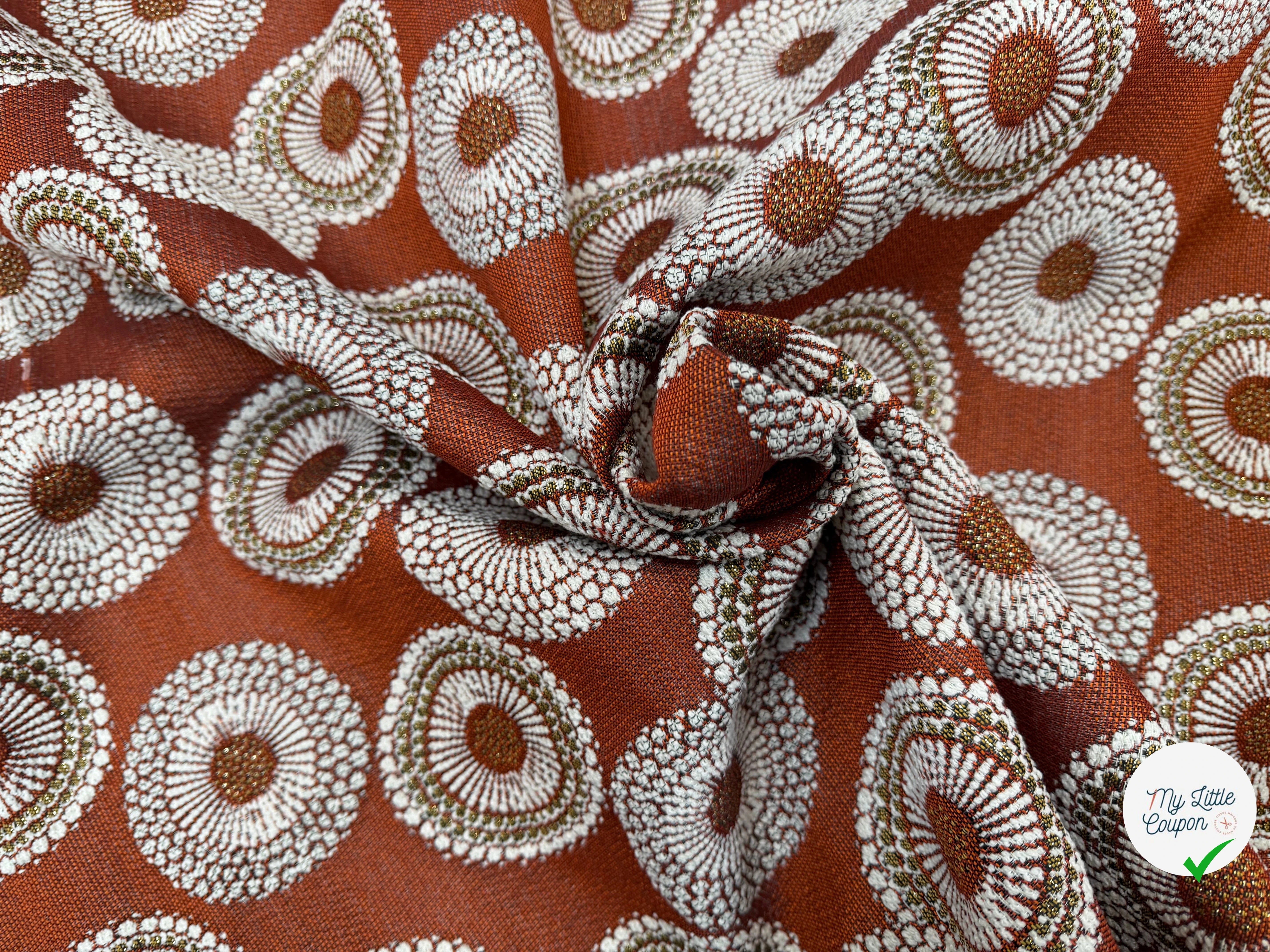 JACQUARD JOJOBA ALLOVER TERRACOTTA 140 CM MADE IN FRANCE 🇫🇷 - My Little Coupon