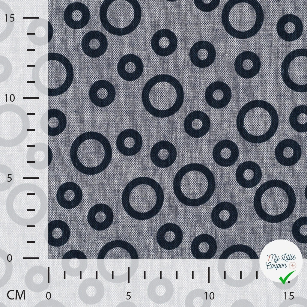 JACQUARD LIN COTON CERCLES DENIM — 55% LIN 45% COTON - My Little Coupon