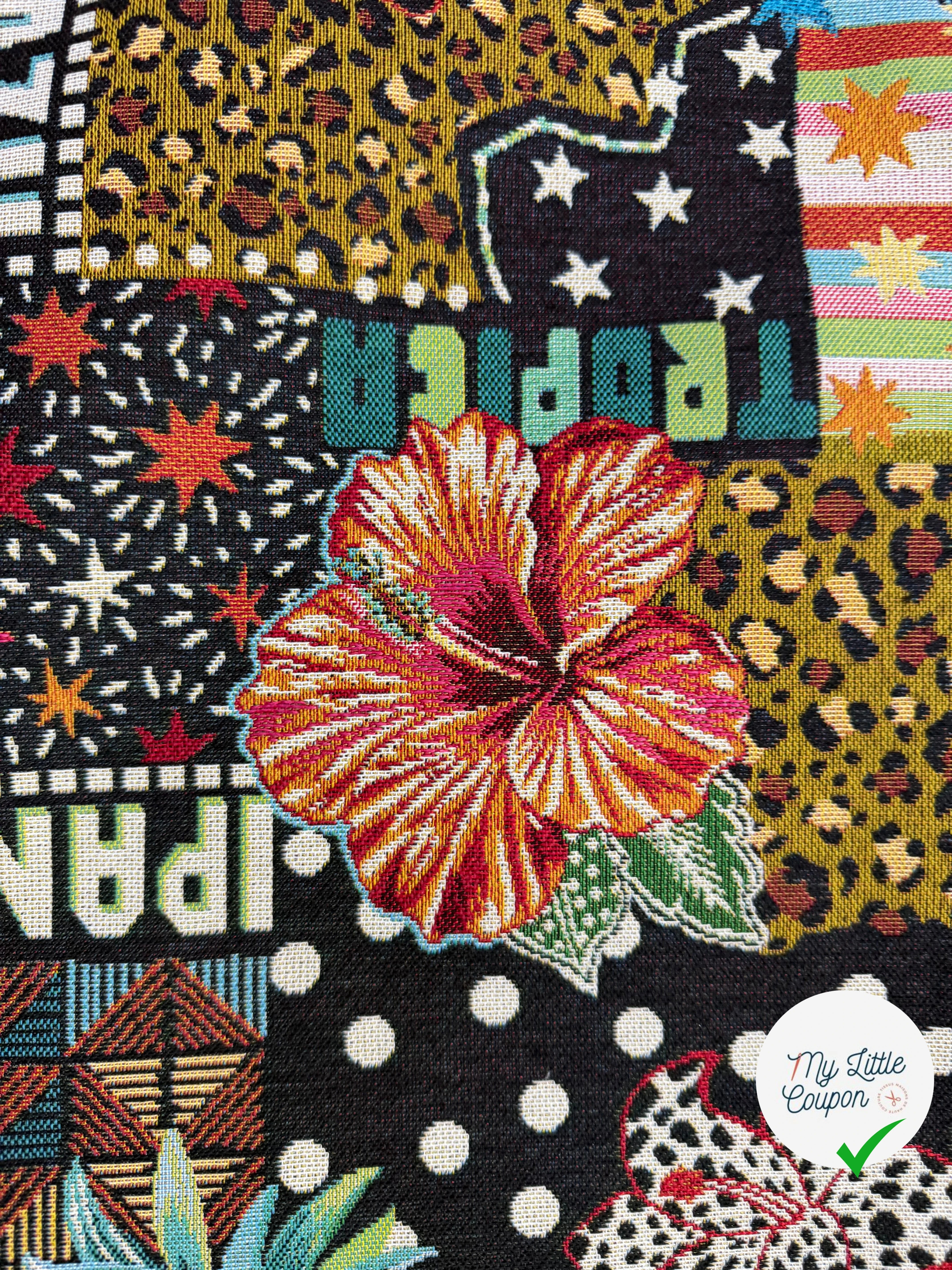 JACQUARD MADE IN FRANCE BOSSA NOVA ALLOVER NOIR MULTICOLOR - My Little Coupon