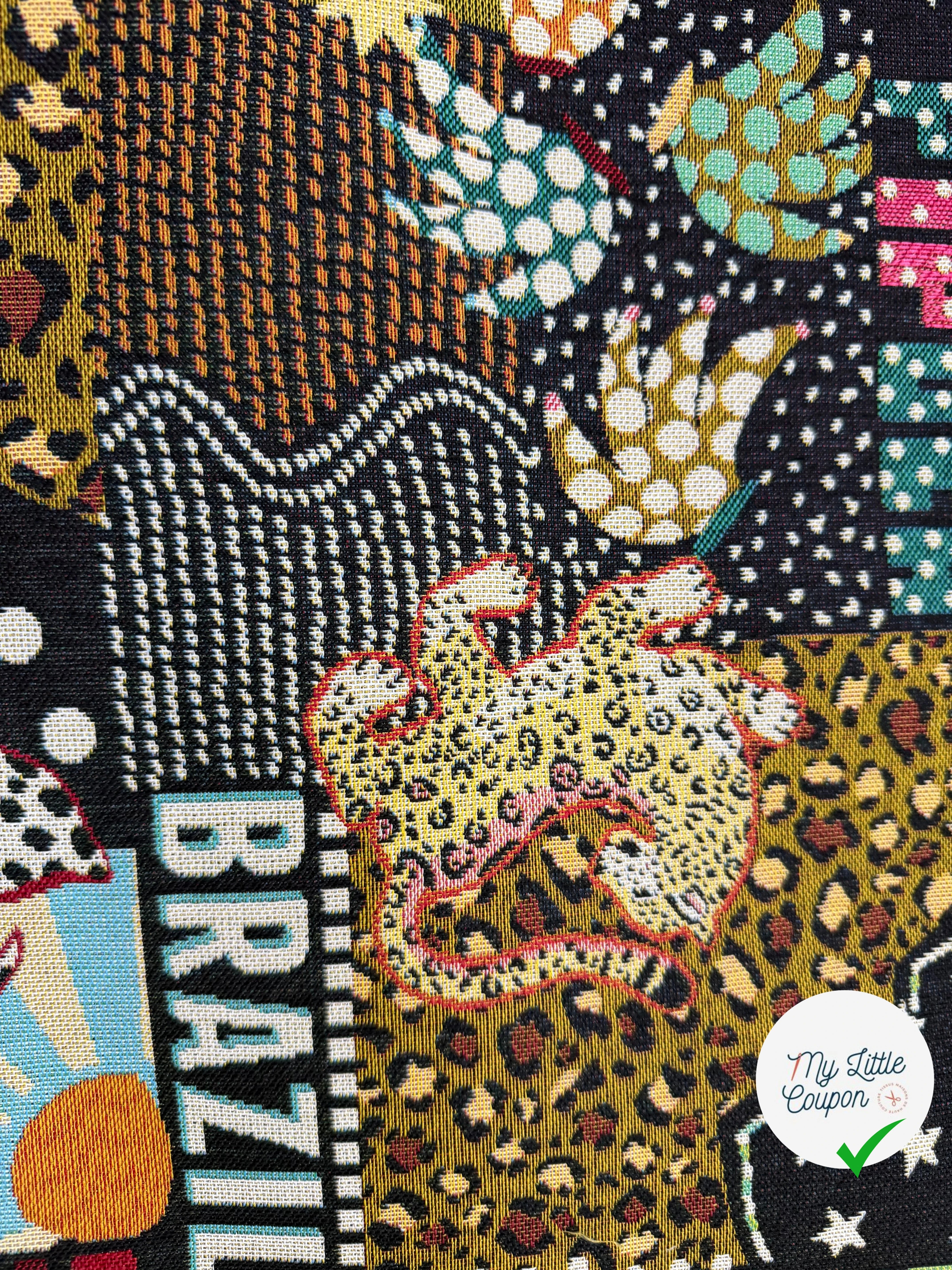 JACQUARD MADE IN FRANCE BOSSA NOVA ALLOVER NOIR MULTICOLOR - My Little Coupon
