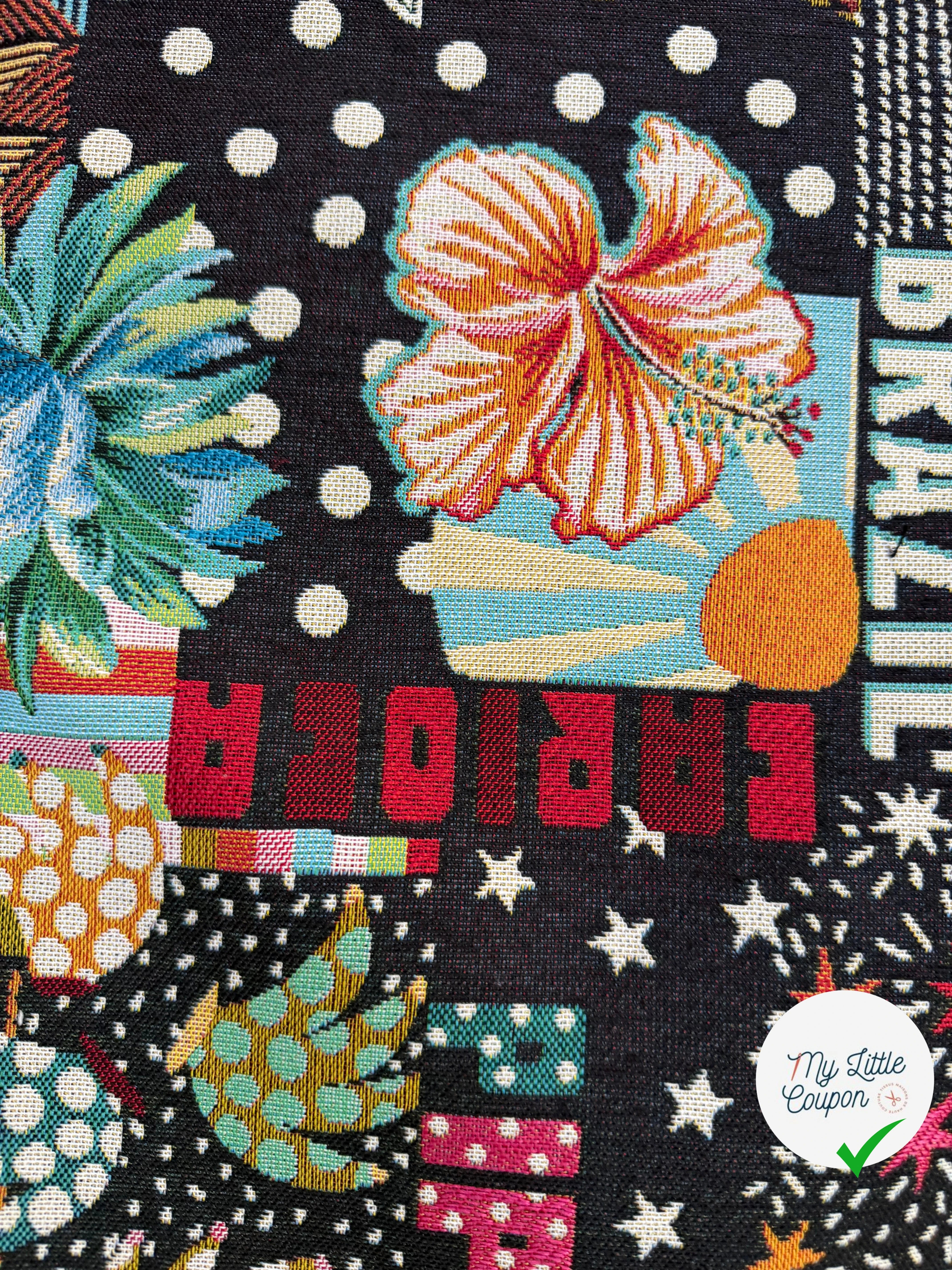 JACQUARD MADE IN FRANCE BOSSA NOVA ALLOVER NOIR MULTICOLOR - My Little Coupon