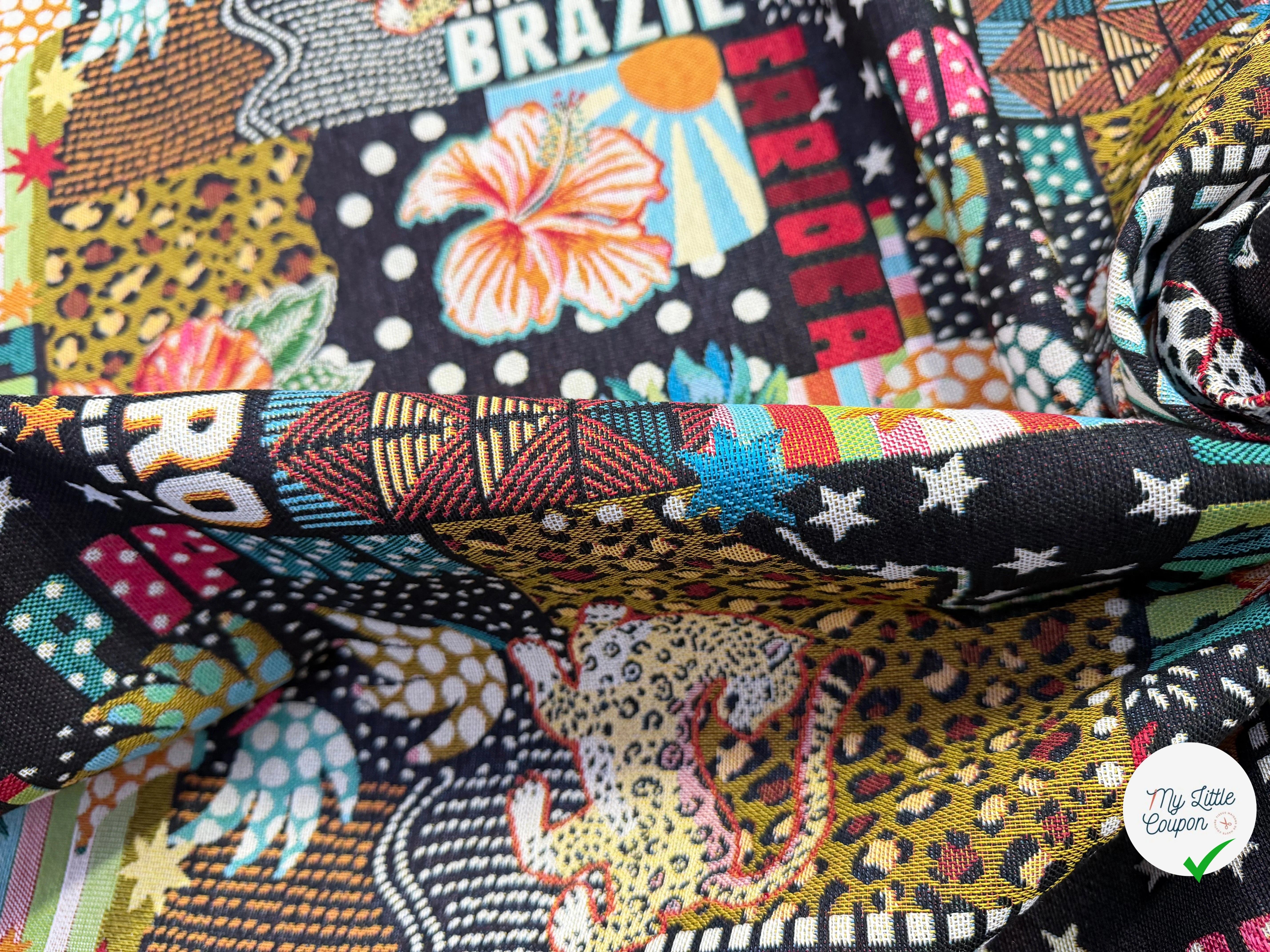 JACQUARD MADE IN FRANCE BOSSA NOVA ALLOVER NOIR MULTICOLOR - My Little Coupon