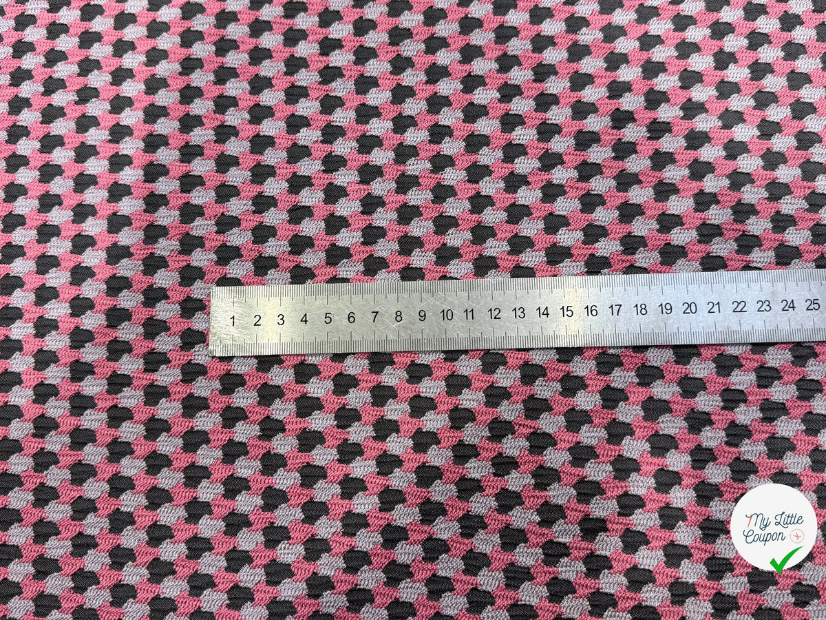 JACQUARD MOTIF STONE ROSE ET GRIS - My Little Coupon