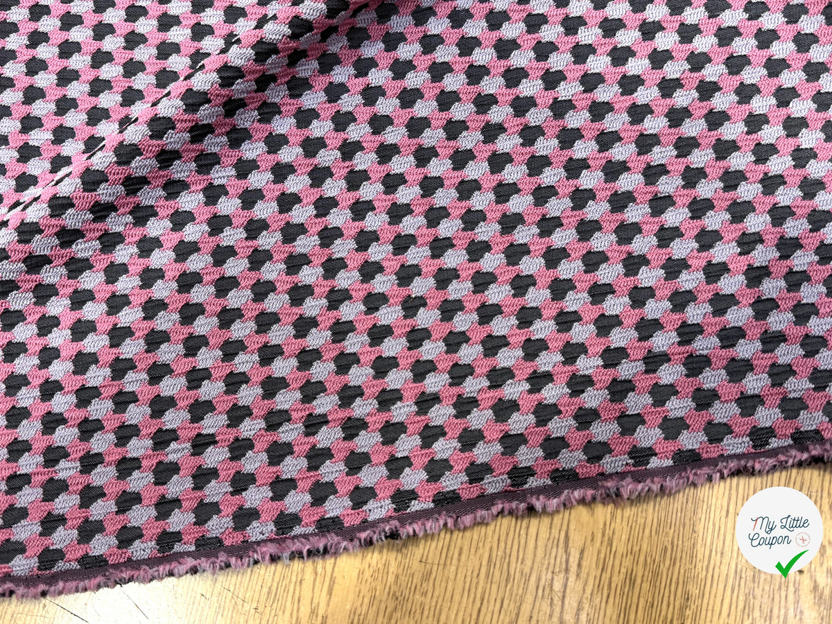 JACQUARD MOTIF STONE ROSE ET GRIS - My Little Coupon
