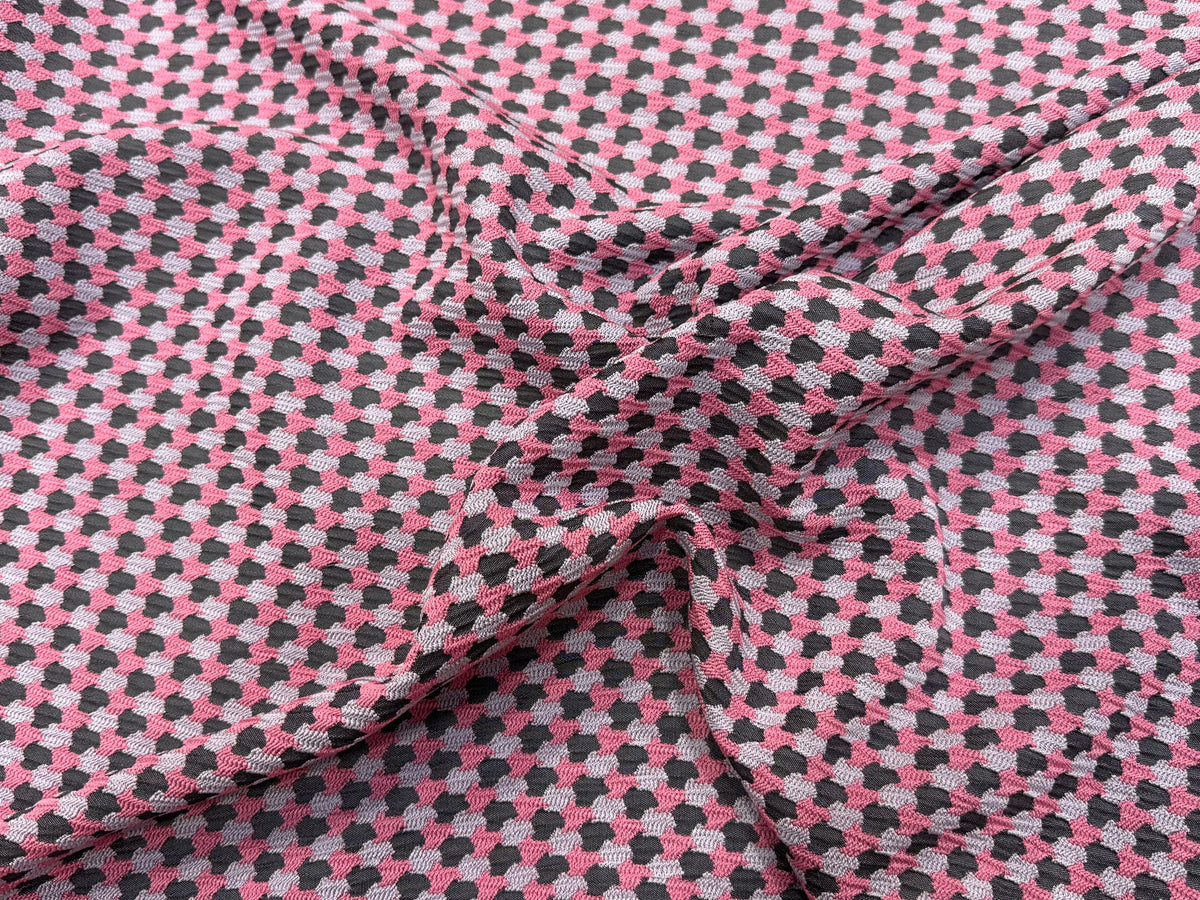 JACQUARD MOTIF STONE ROSE ET GRIS - My Little Coupon