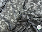 JACQUARD MOTIFS FLORAUX FOND GRIS ACIER - My Little Coupon