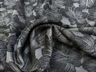 JACQUARD MOTIFS FLORAUX FOND GRIS ACIER - My Little Coupon