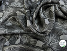 JACQUARD MOTIFS FLORAUX FOND GRIS ACIER - My Little Coupon