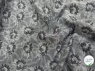JACQUARD MOTIFS FLORAUX FOND GRIS - My Little Coupon