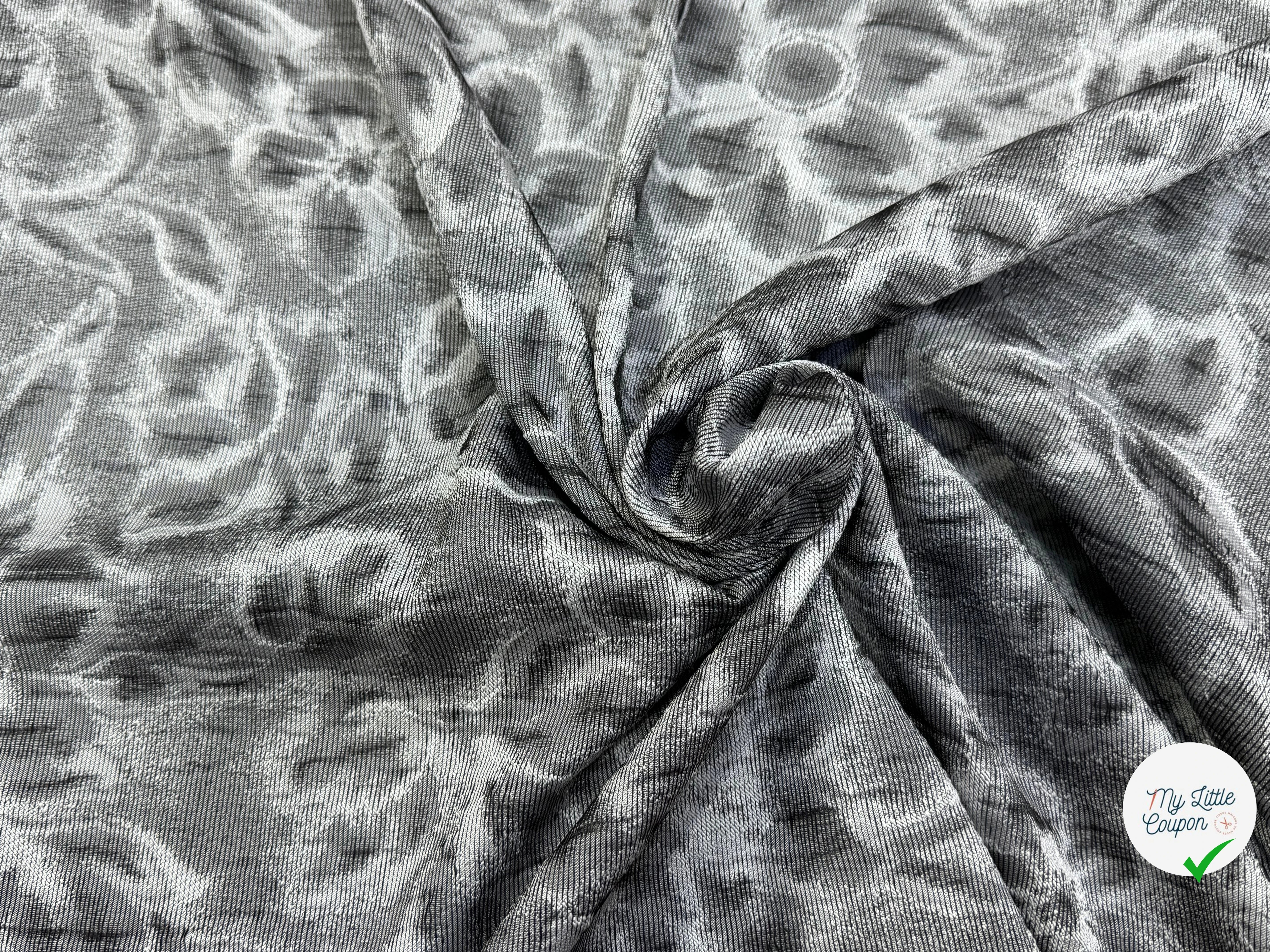 JACQUARD MOTIFS FLORAUX GRIS ET NOIR - My Little Coupon