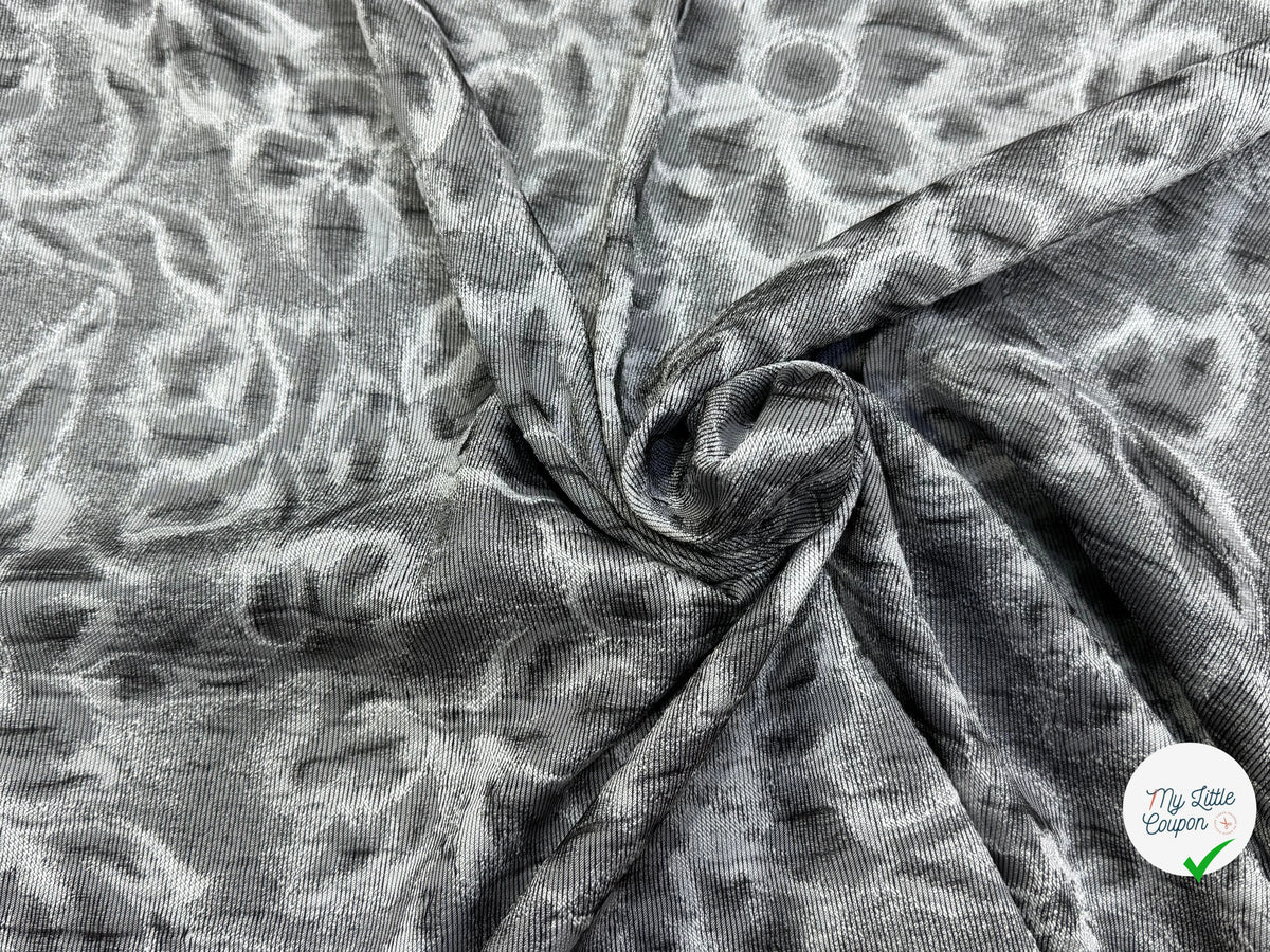 JACQUARD MOTIFS FLORAUX GRIS ET NOIR - My Little Coupon