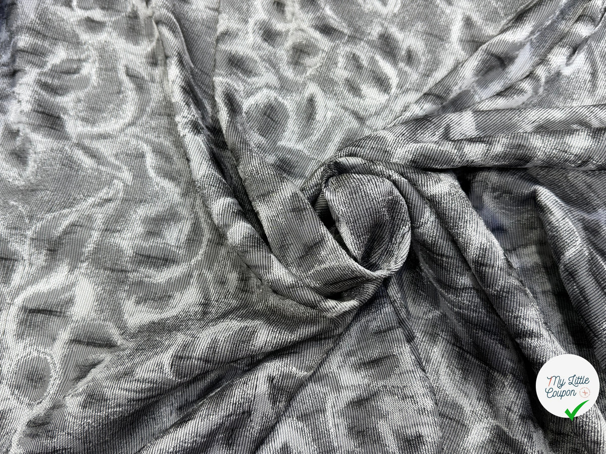 JACQUARD MOTIFS FLORAUX GRIS ET NOIR - My Little Coupon