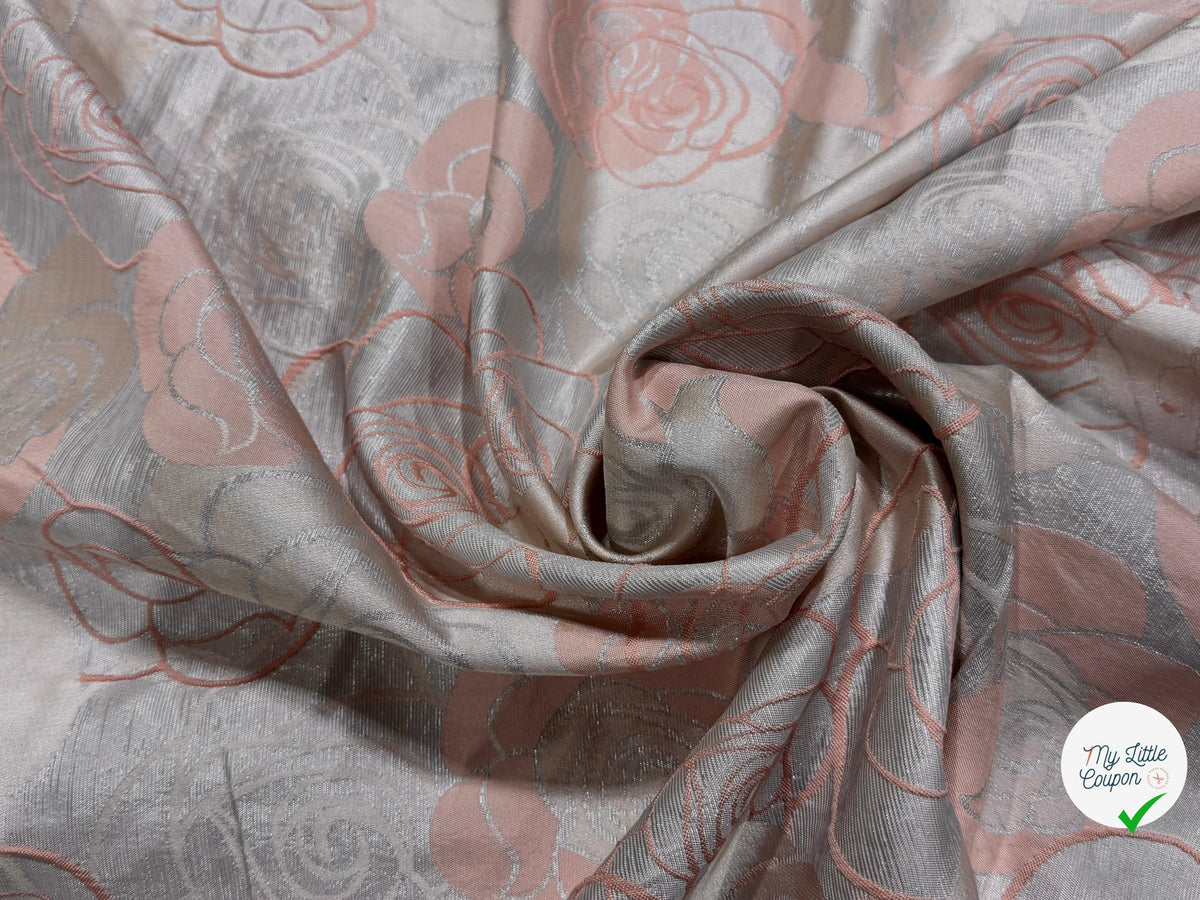 JACQUARD MOTIFS FLORAUX ROSE - My Little Coupon
