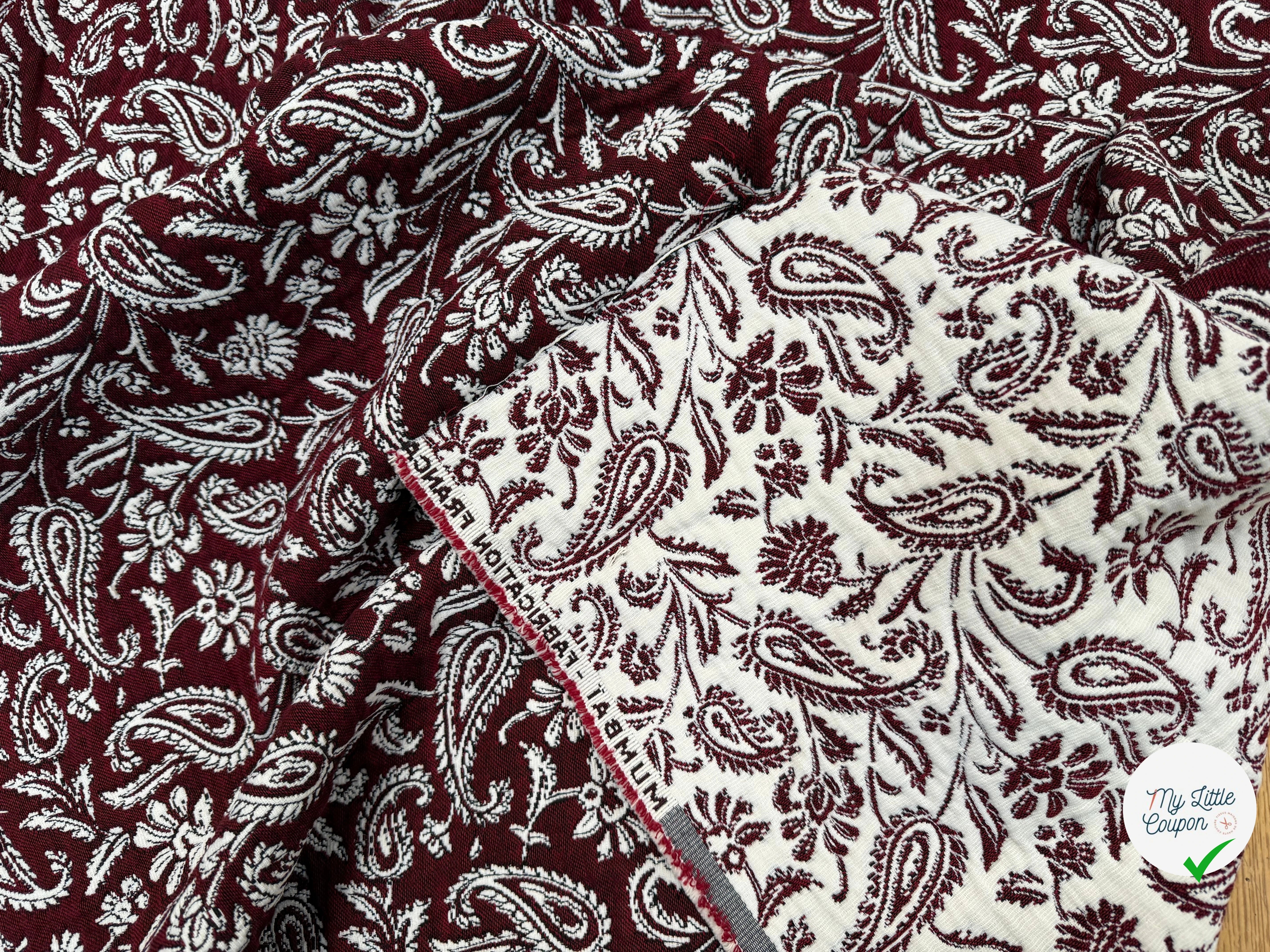 JACQUARD MUMBAI ALLOVER BORDEAUX 140 CM - My Little Coupon