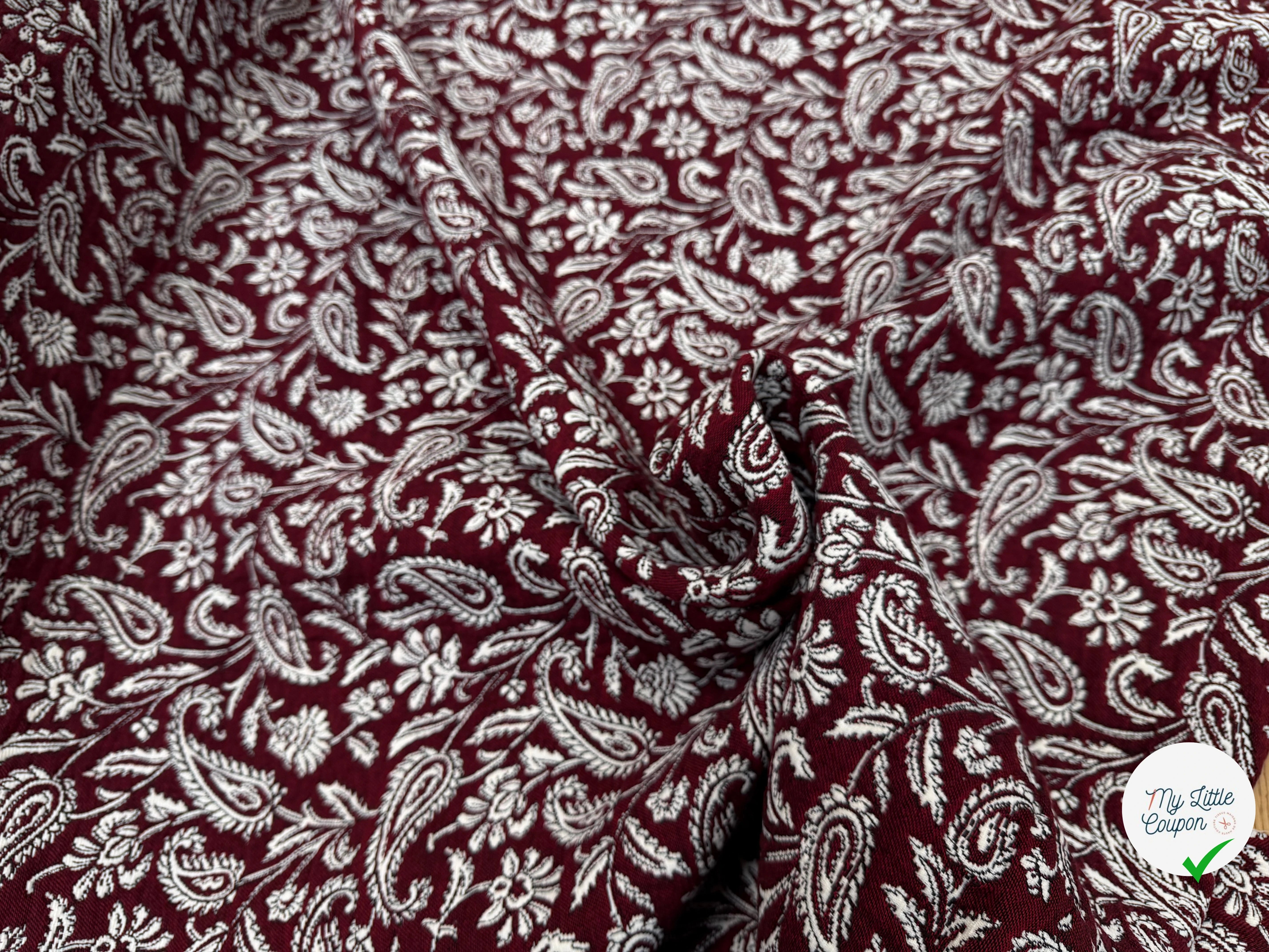 JACQUARD MUMBAI ALLOVER BORDEAUX 140 CM - My Little Coupon